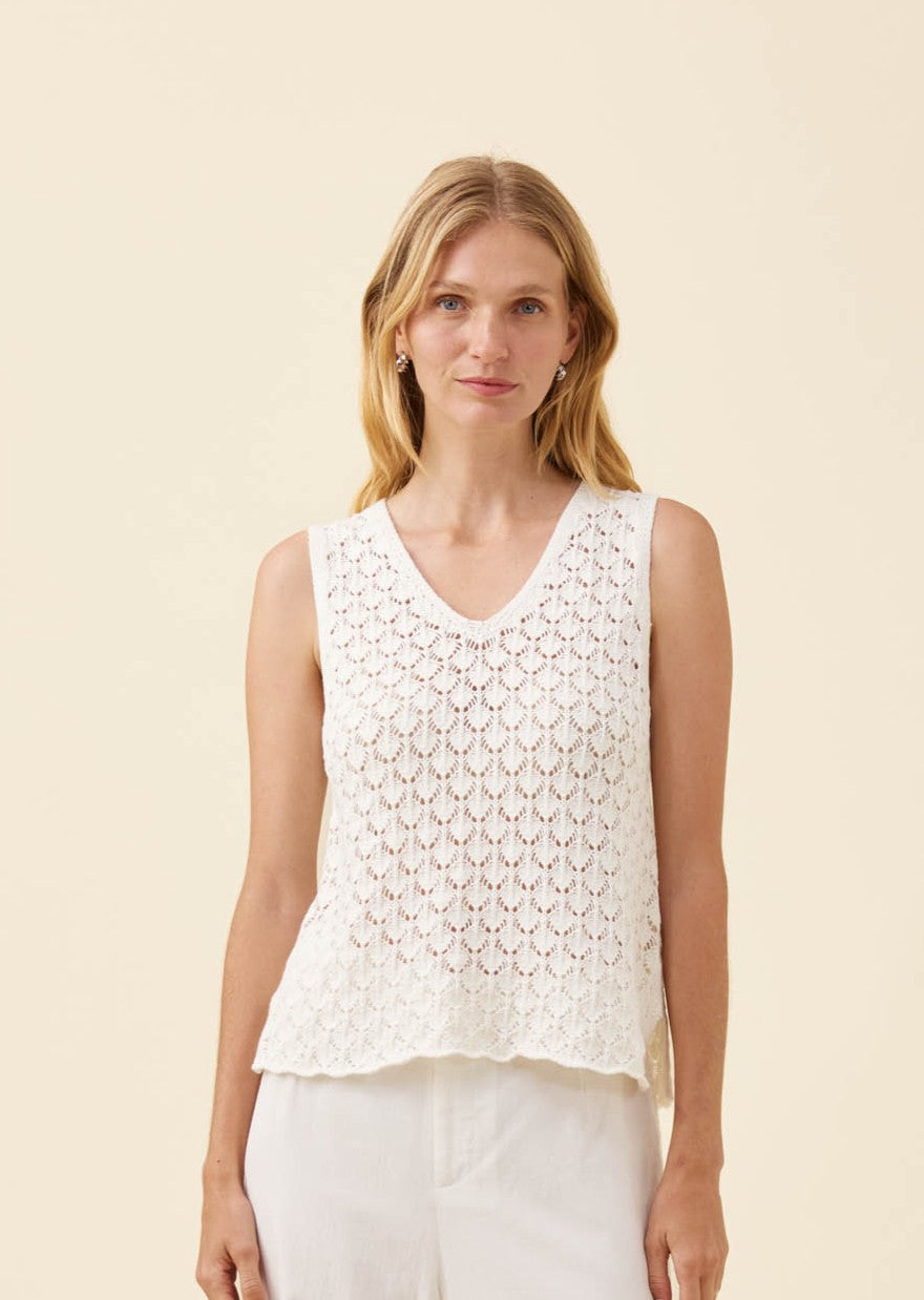 Mia Knit Top - White