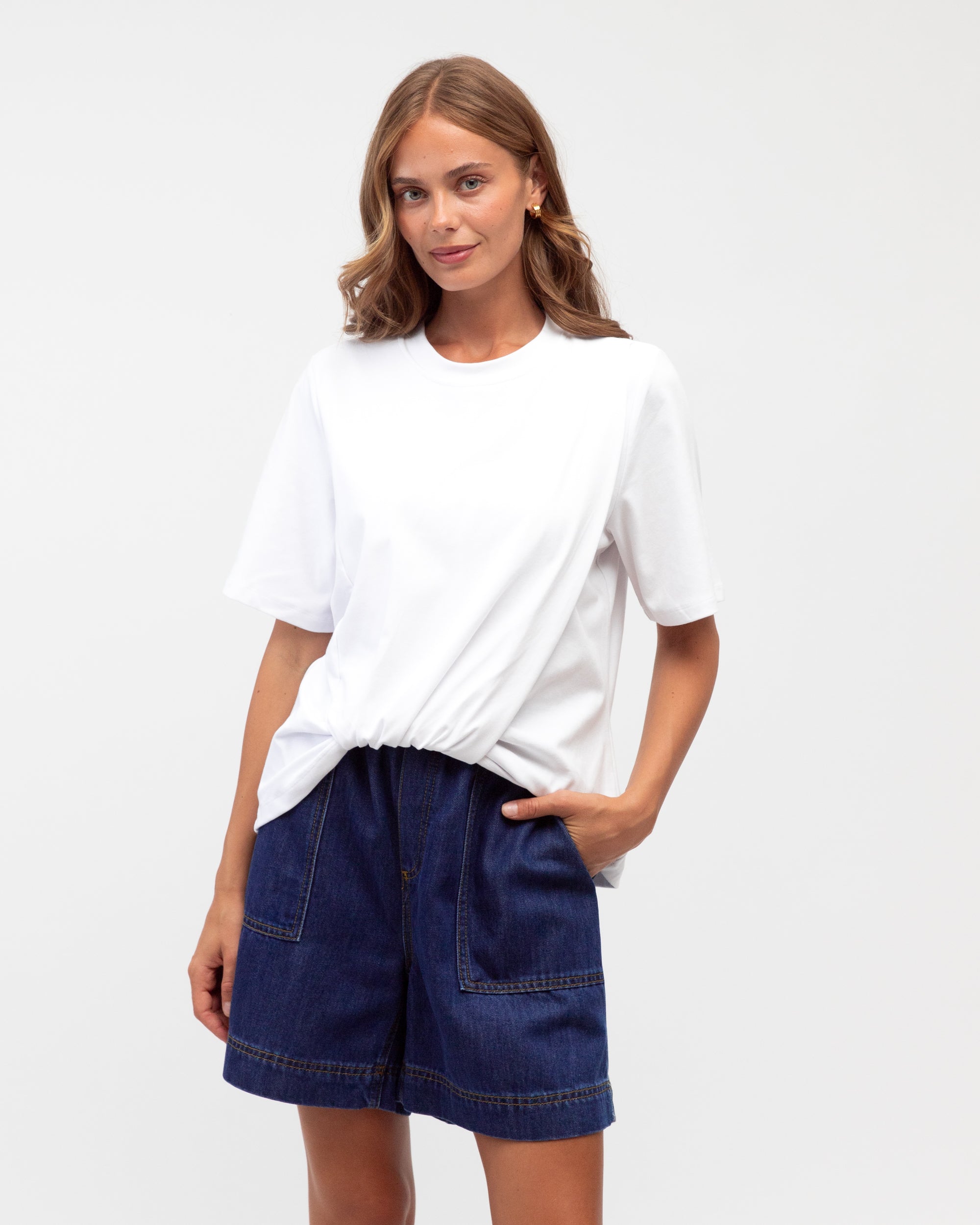 Lola Easy Tuck Tee – White