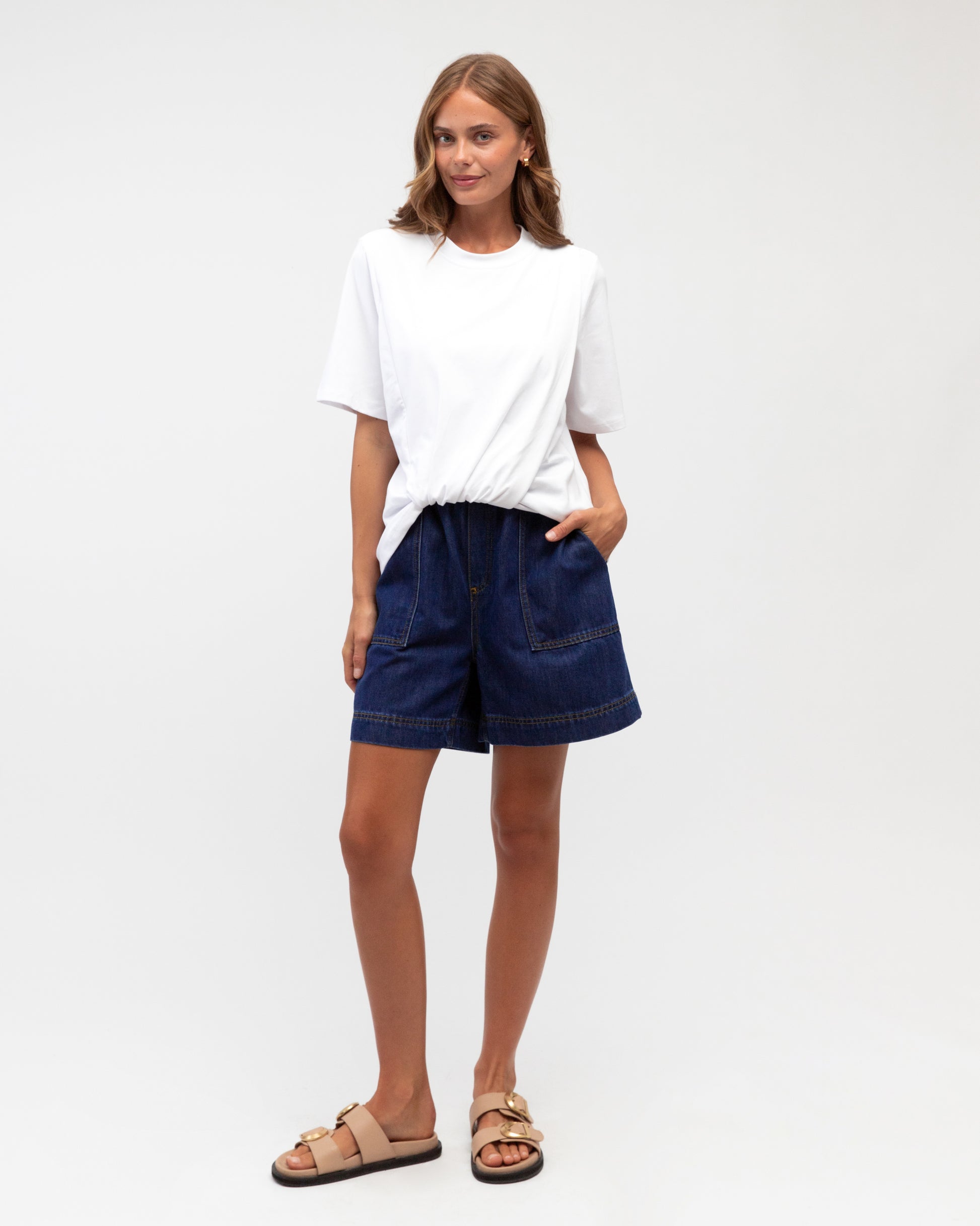 Lola Easy Tuck Tee – White