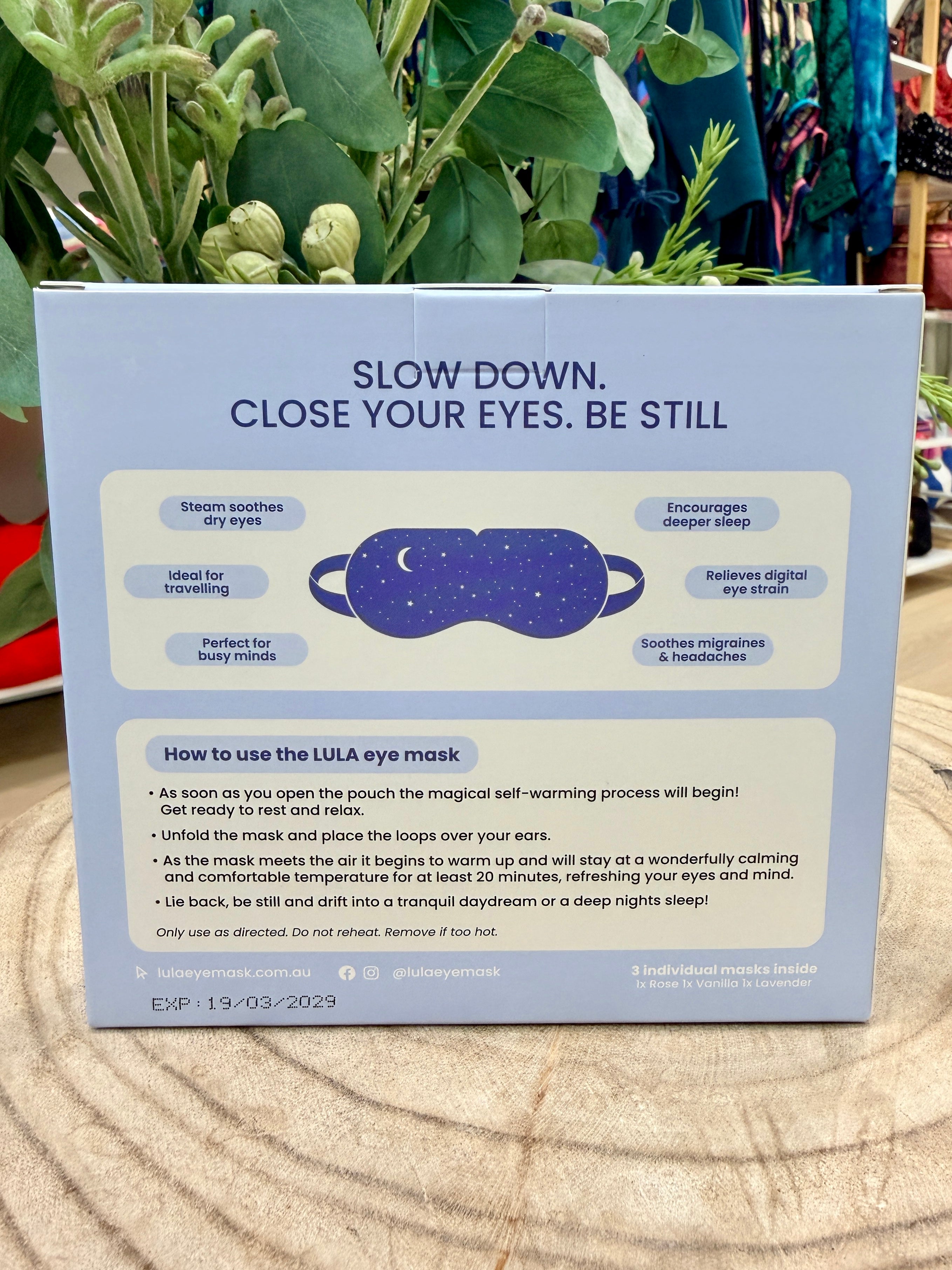 LULA SELF-WARMING EYE MASK (3 MASKS) - MIXED BOX
