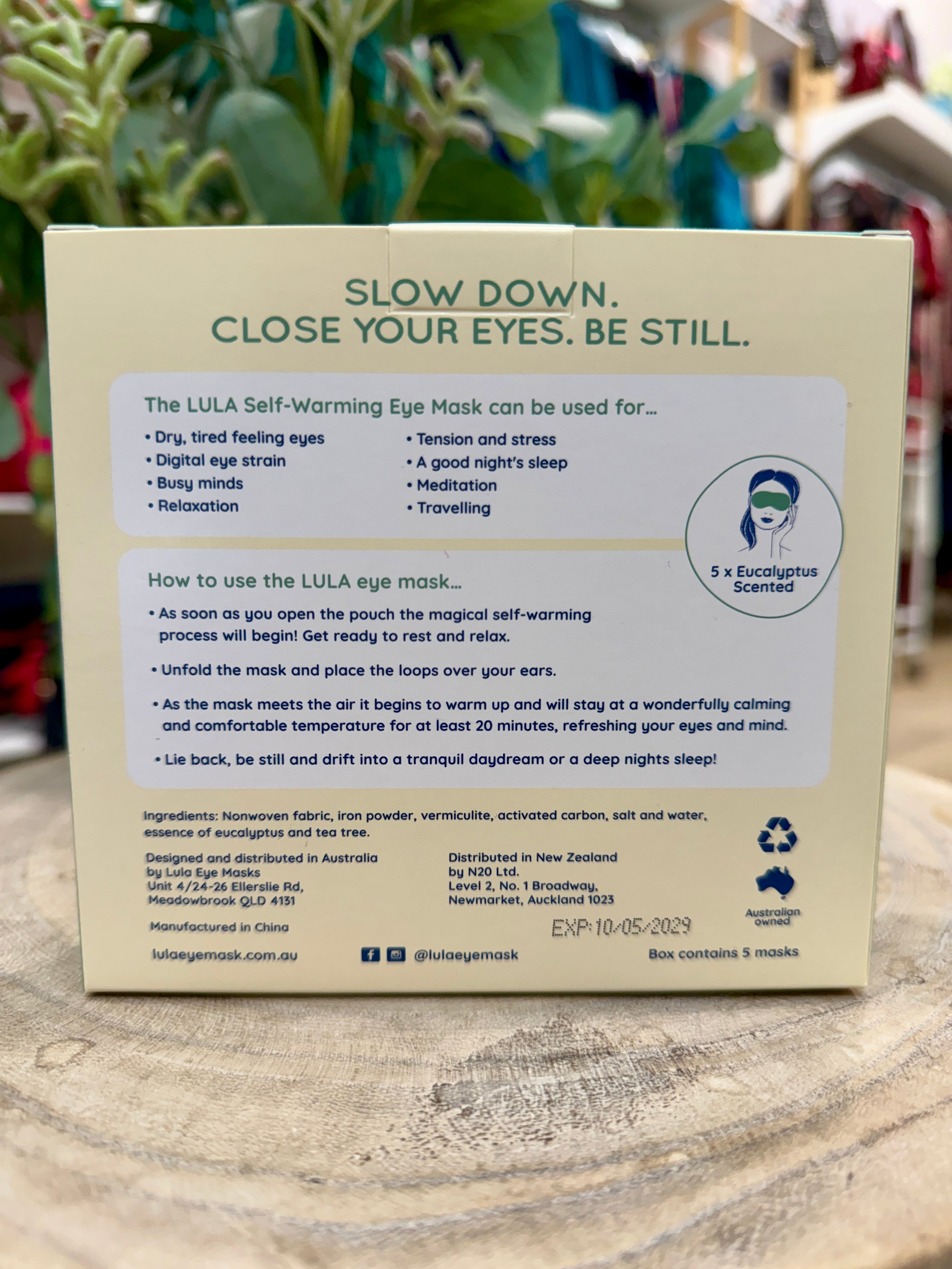 LULA SELF-WARMING EYE MASK (5 MASKS) - EUCALYPTUS