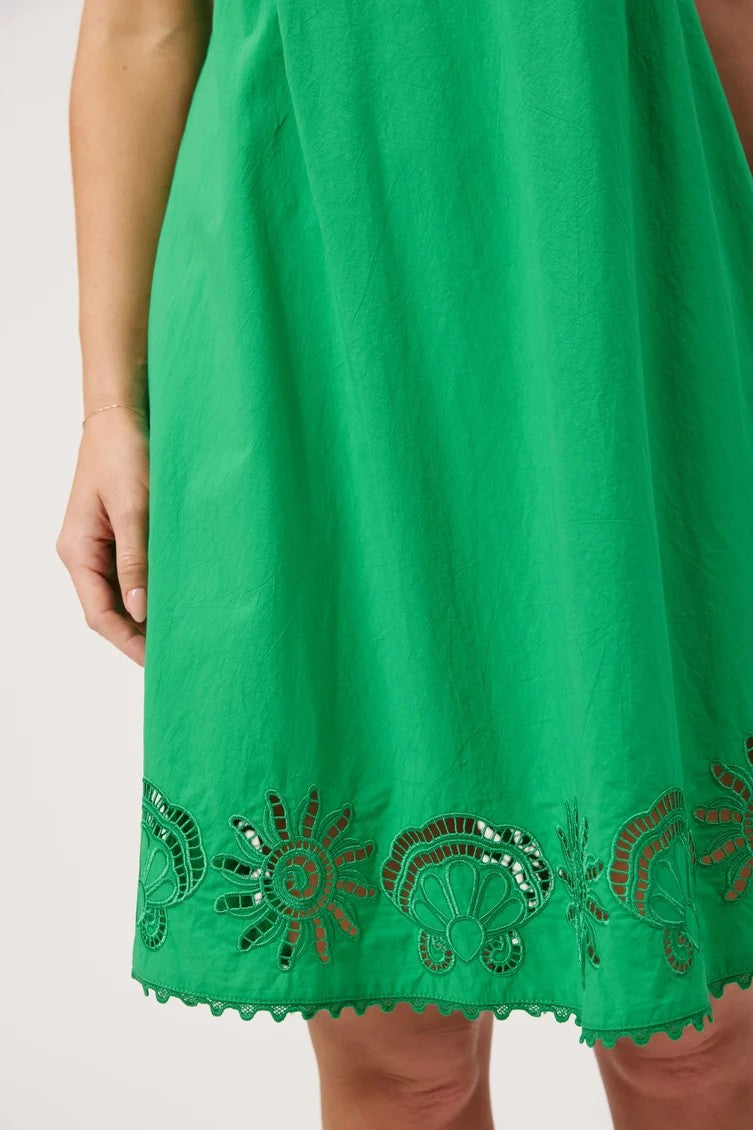 Haven Green Larissa Broderie knee Length Dress