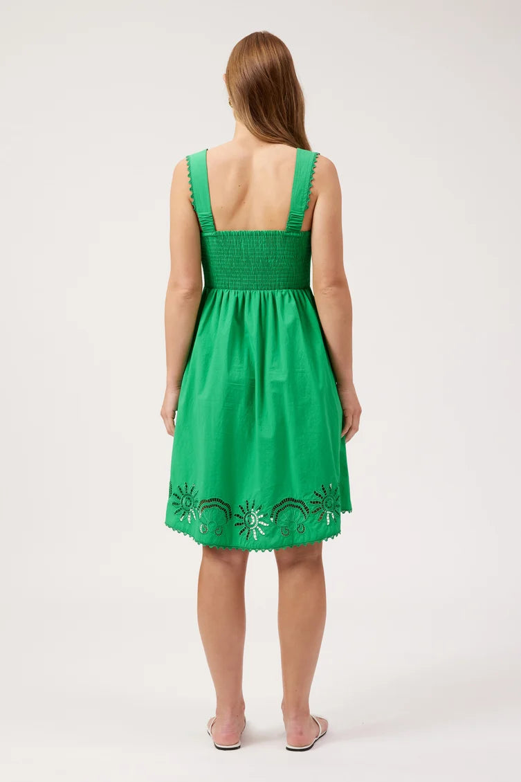 Haven Green Larissa Broderie knee Length Dress
