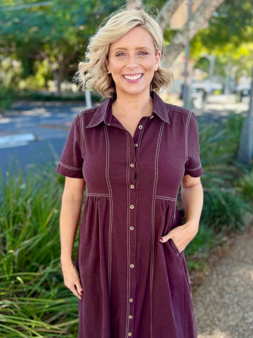 Larissa Midi Dress - Choc