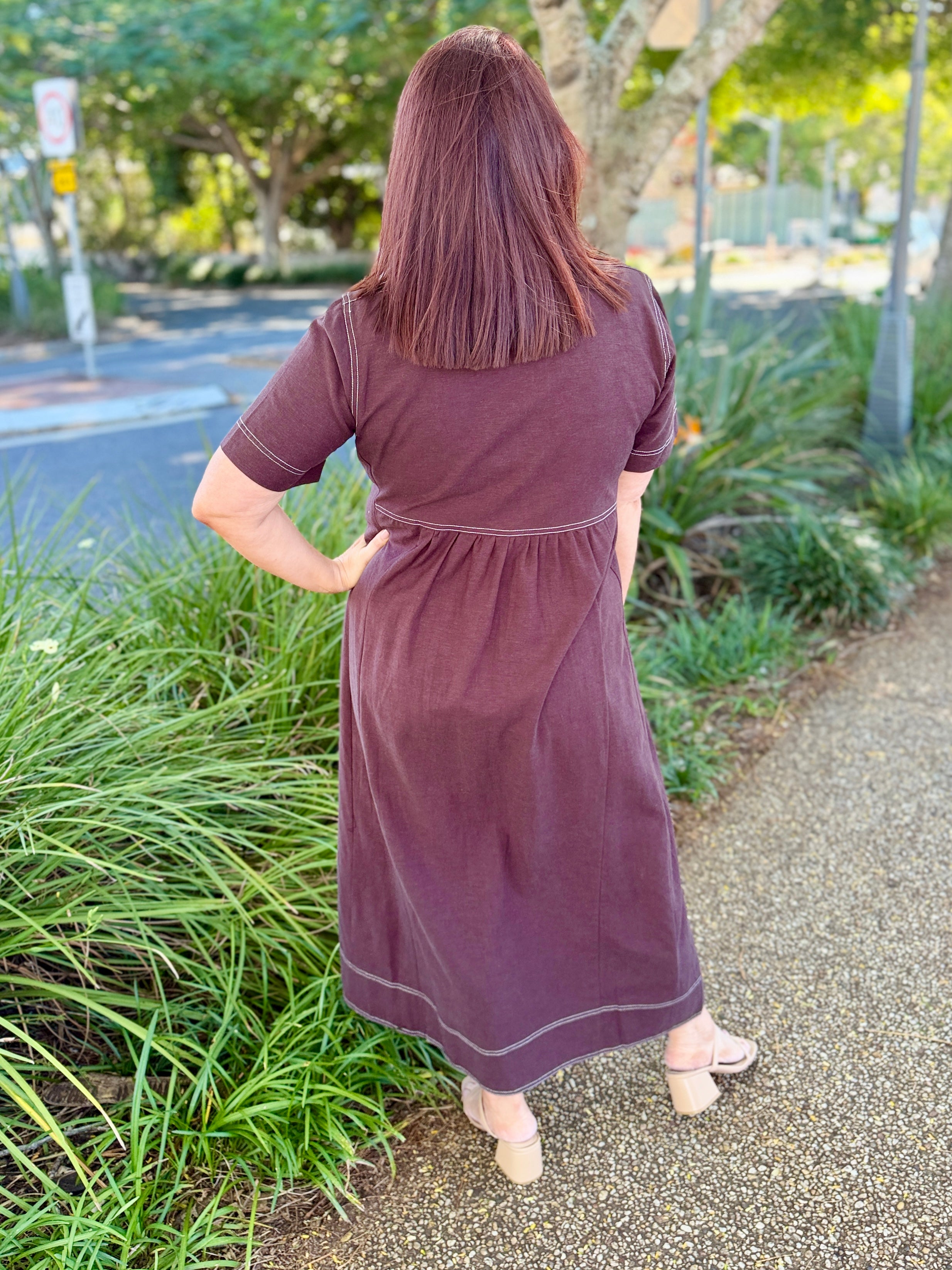 Larissa Midi Dress - Choc