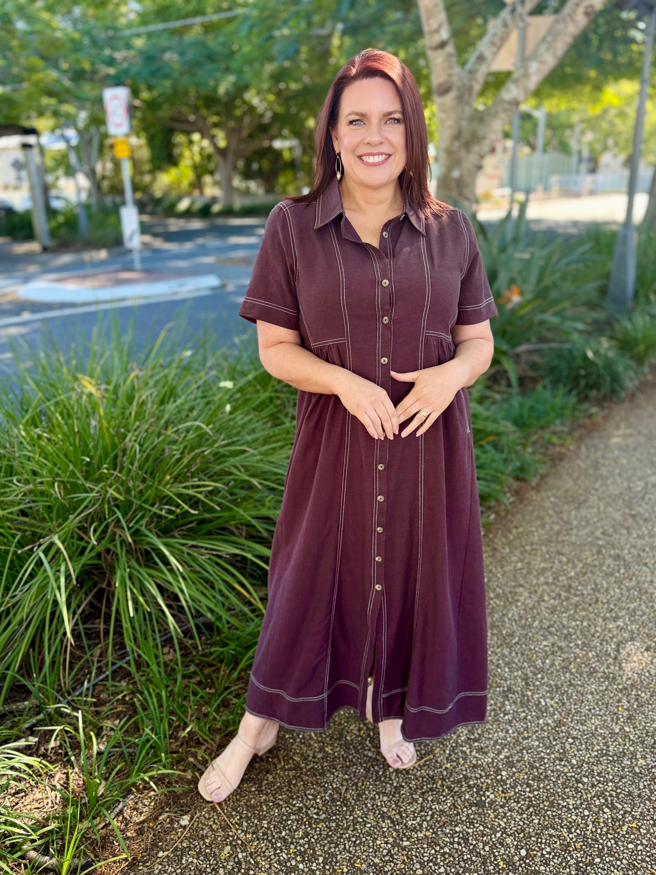 Larissa Midi Dress - Choc