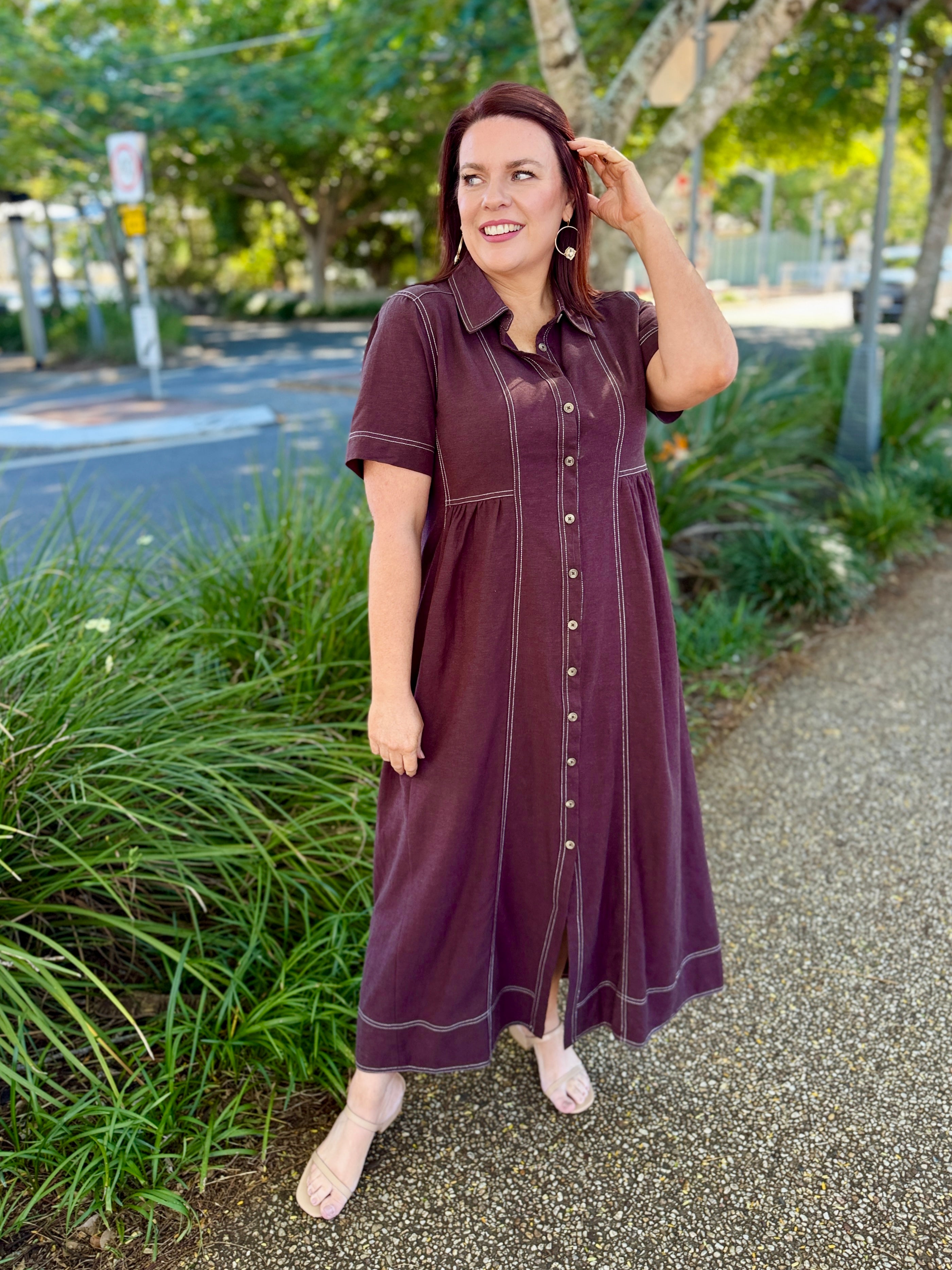 Larissa Midi Dress - Choc