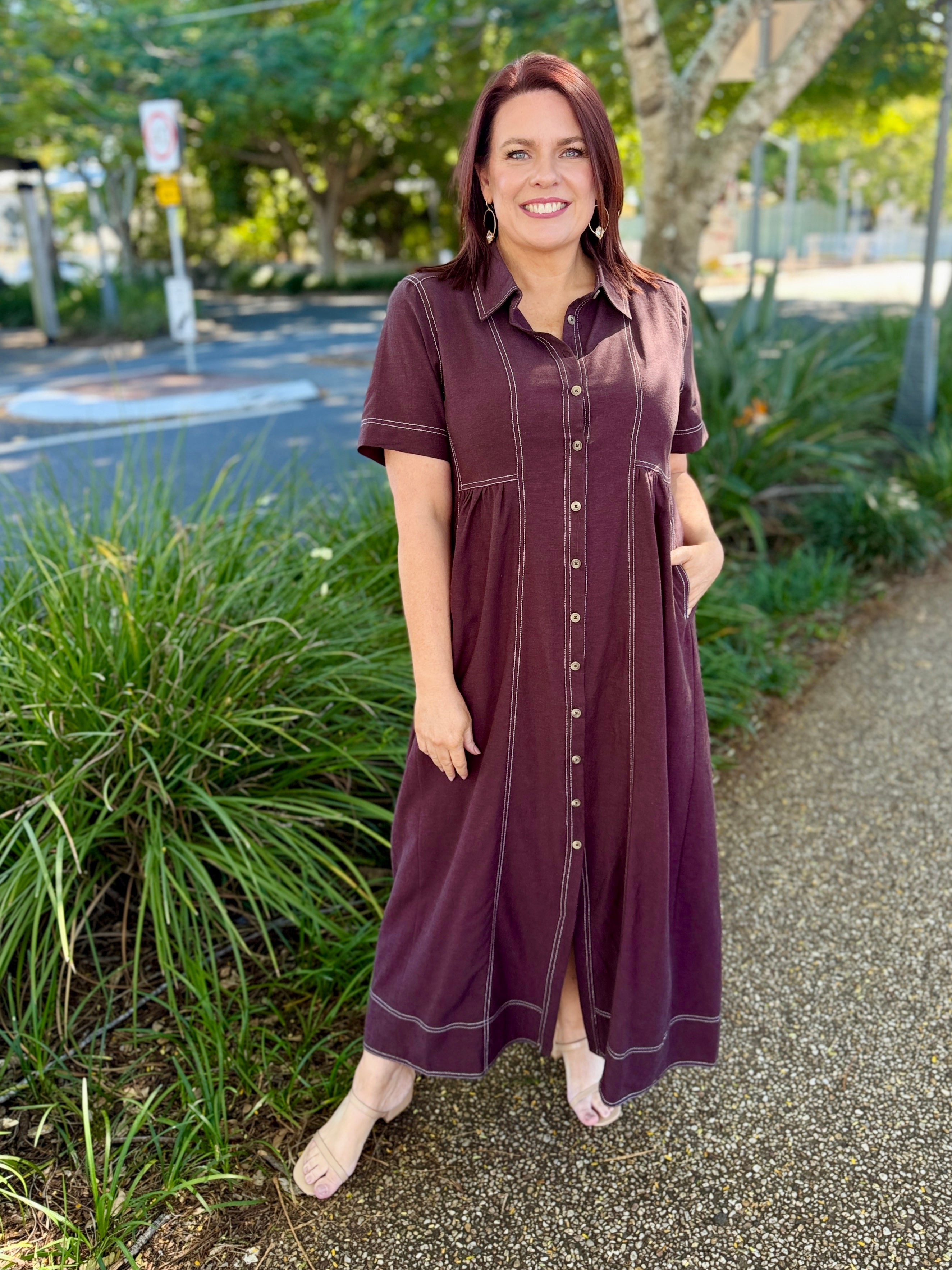 Larissa Midi Dress - Choc