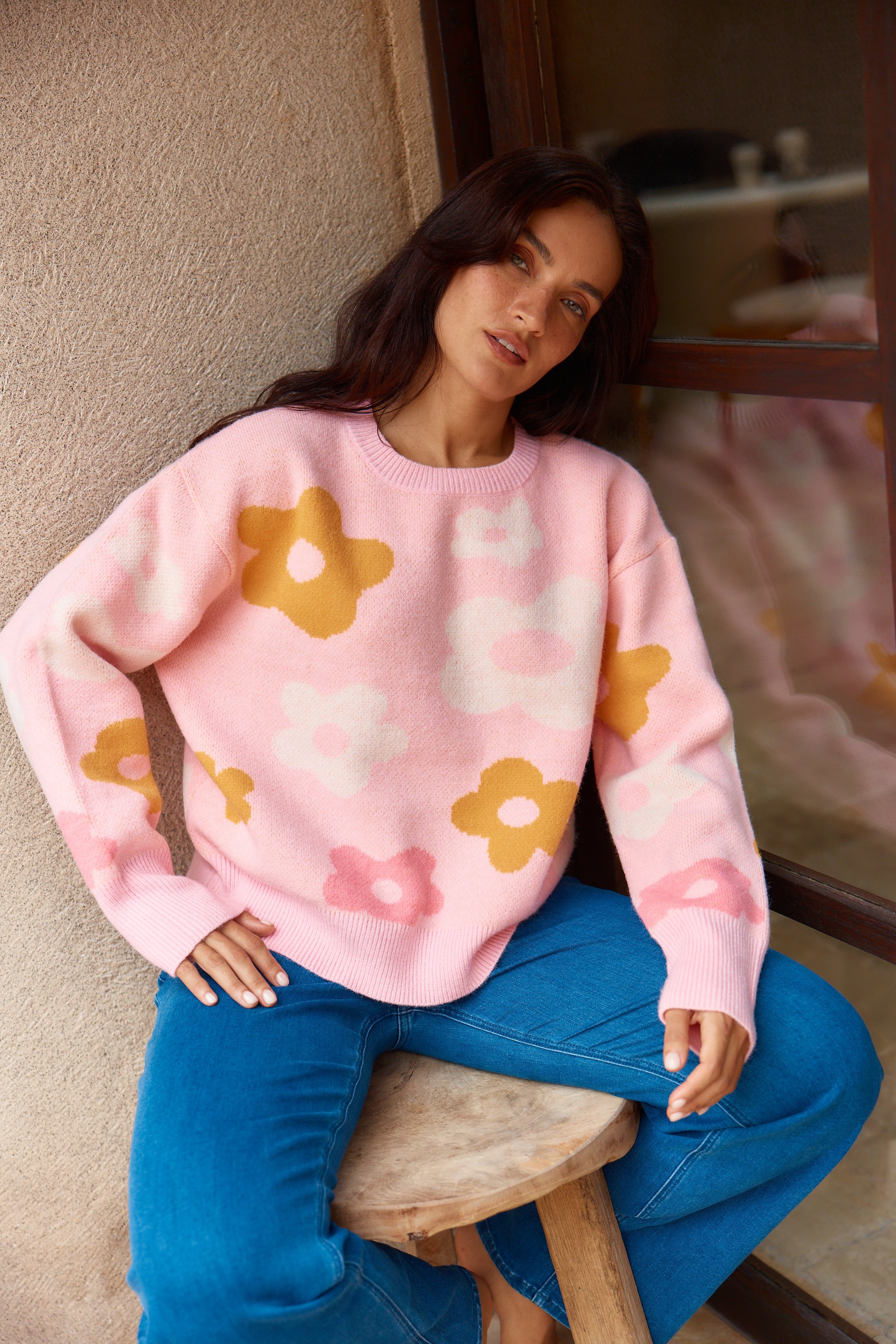 Leonie Knit – Jacquard Flowers