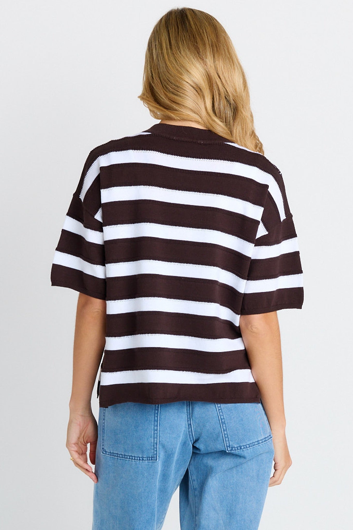 Libby Boxy Top - Chocolate Stripe