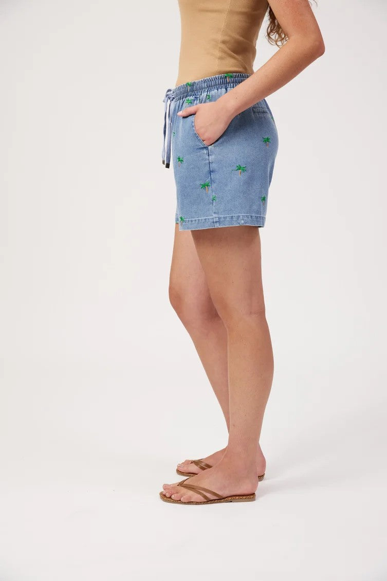 Mauritius Emb Short - Blue