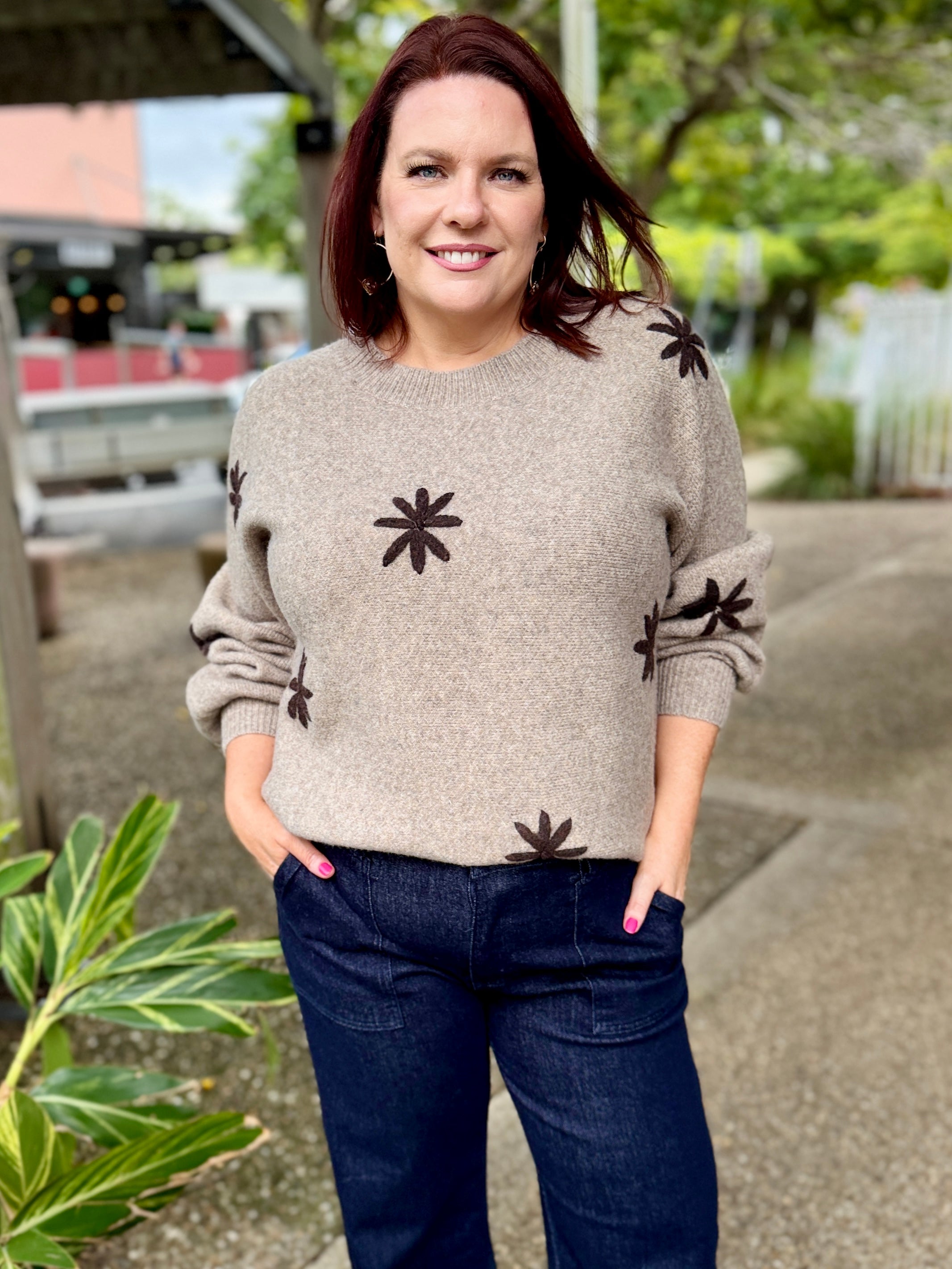 Miru Flower Jumper – Stone
