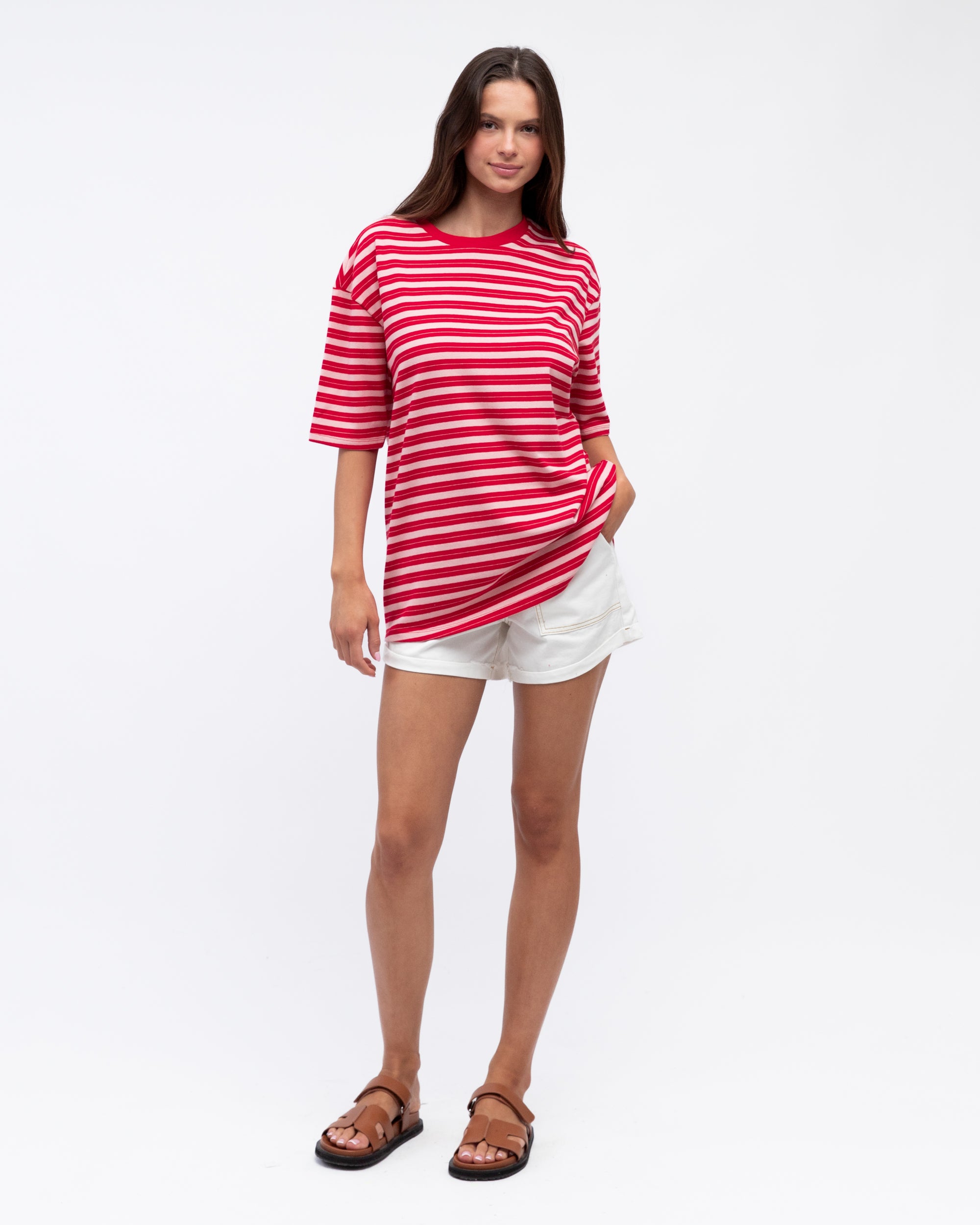 Stripey Tee - Red/Pink