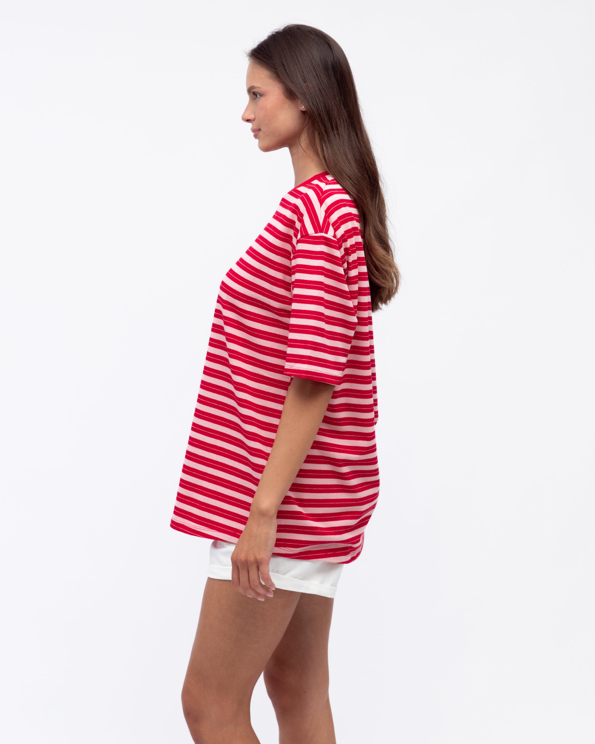 Stripey Tee - Red/Pink