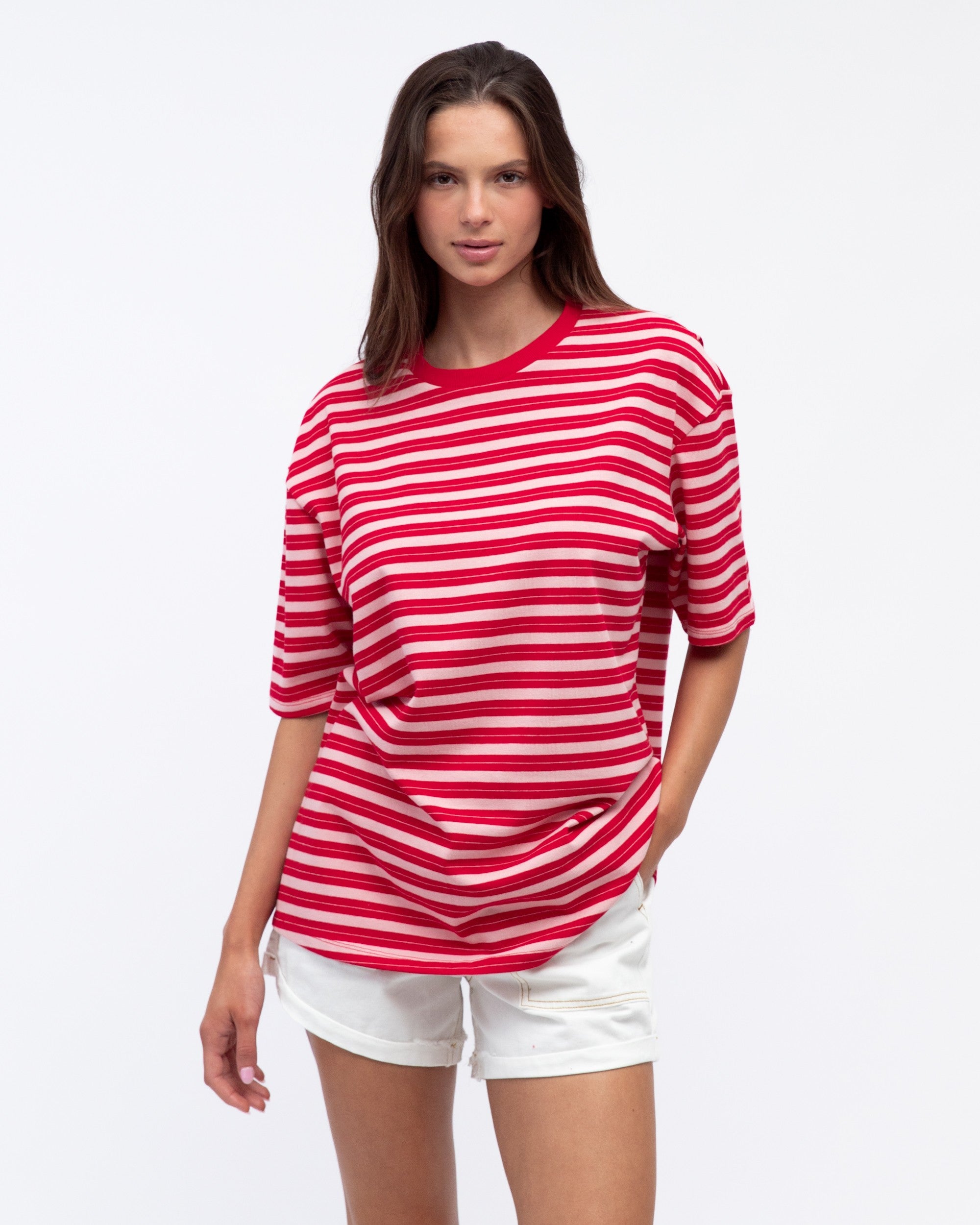 Stripey Tee - Red/Pink