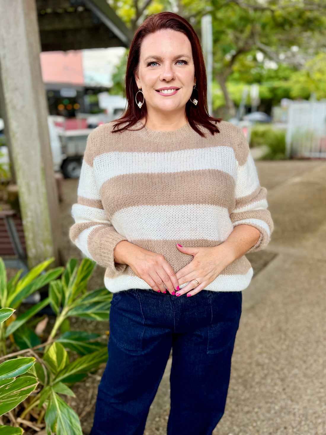 Pallas Stripe Jumper – Stone