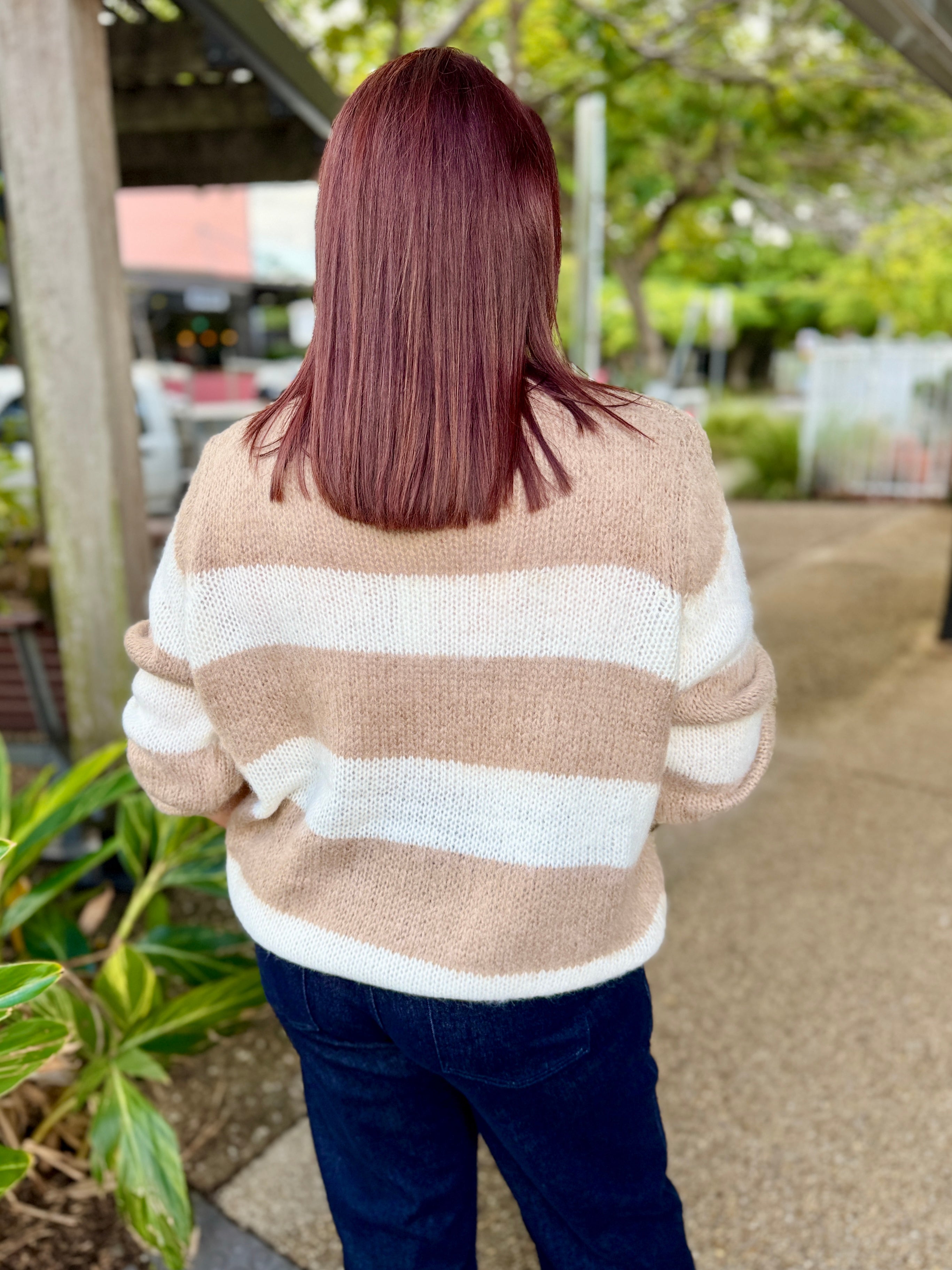 Pallas Stripe Jumper – Stone