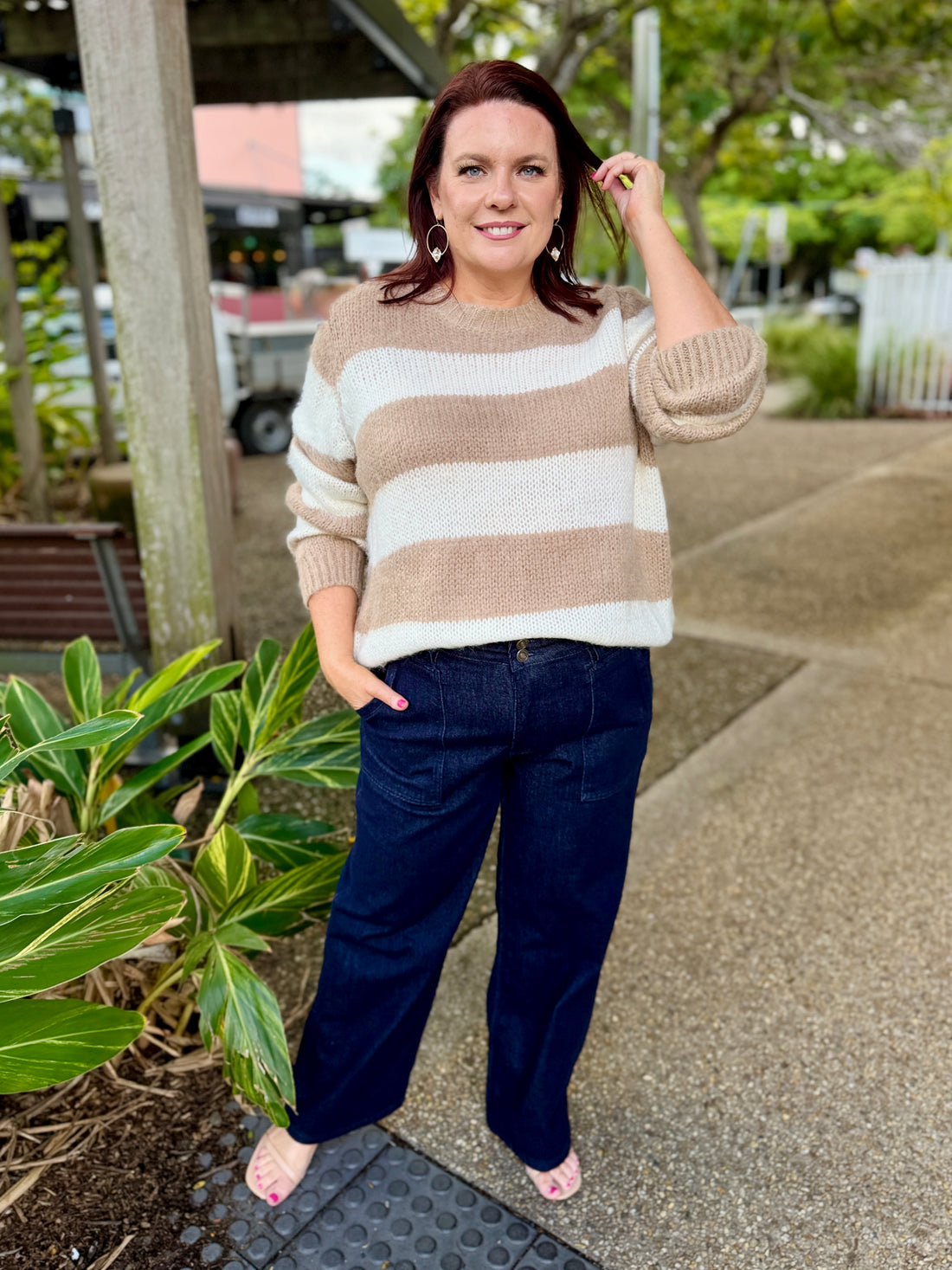 Pallas Stripe Jumper – Stone