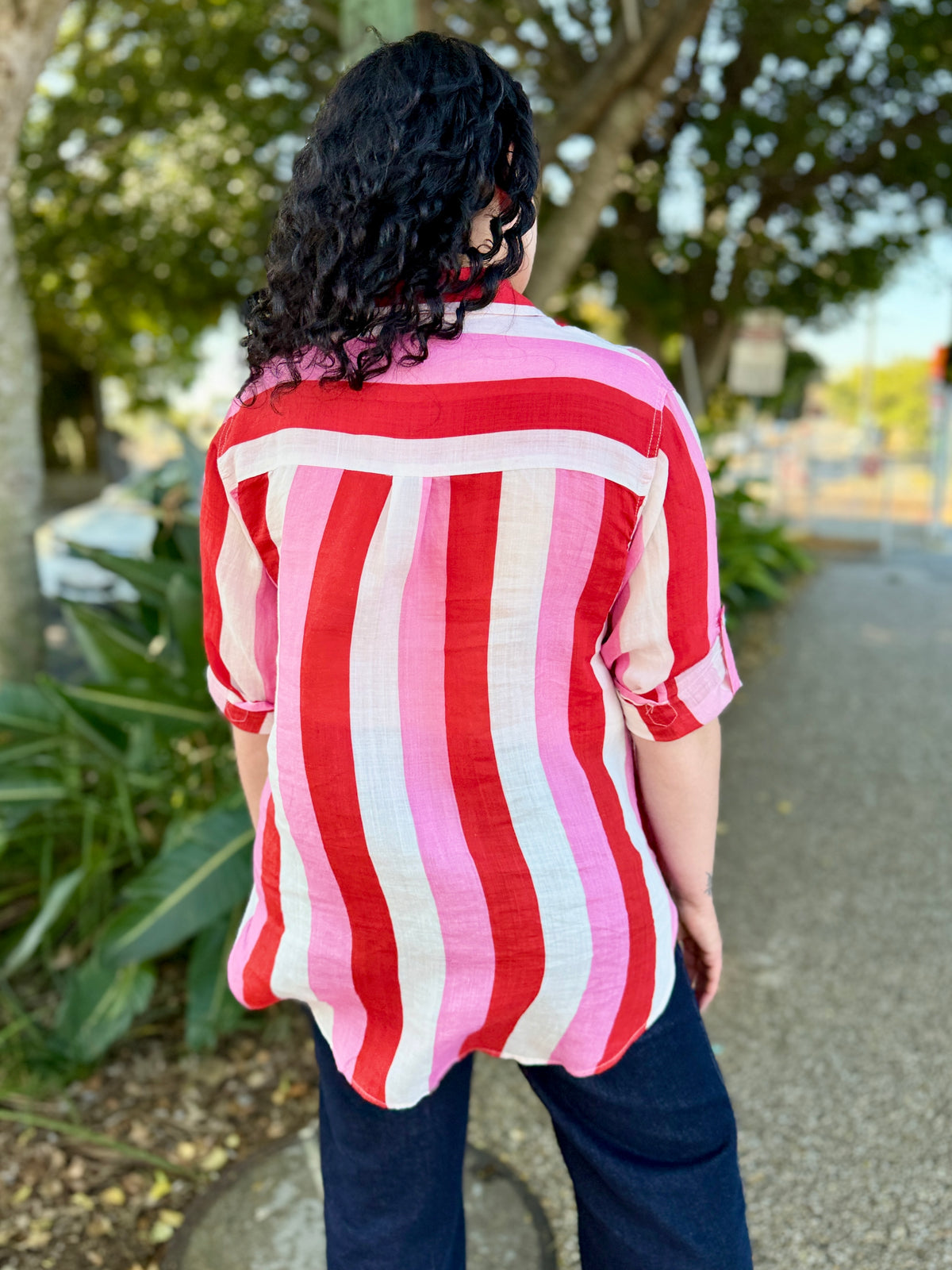 Raven Shirt – Pink/Red/White