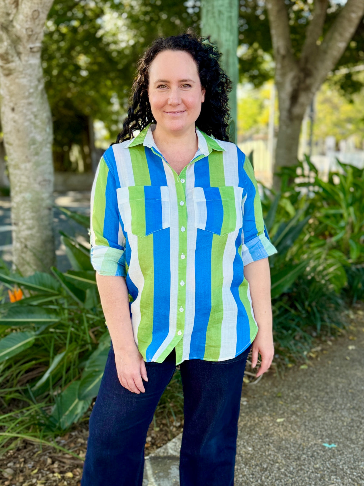 Raven Shirt – Blue/Green/White