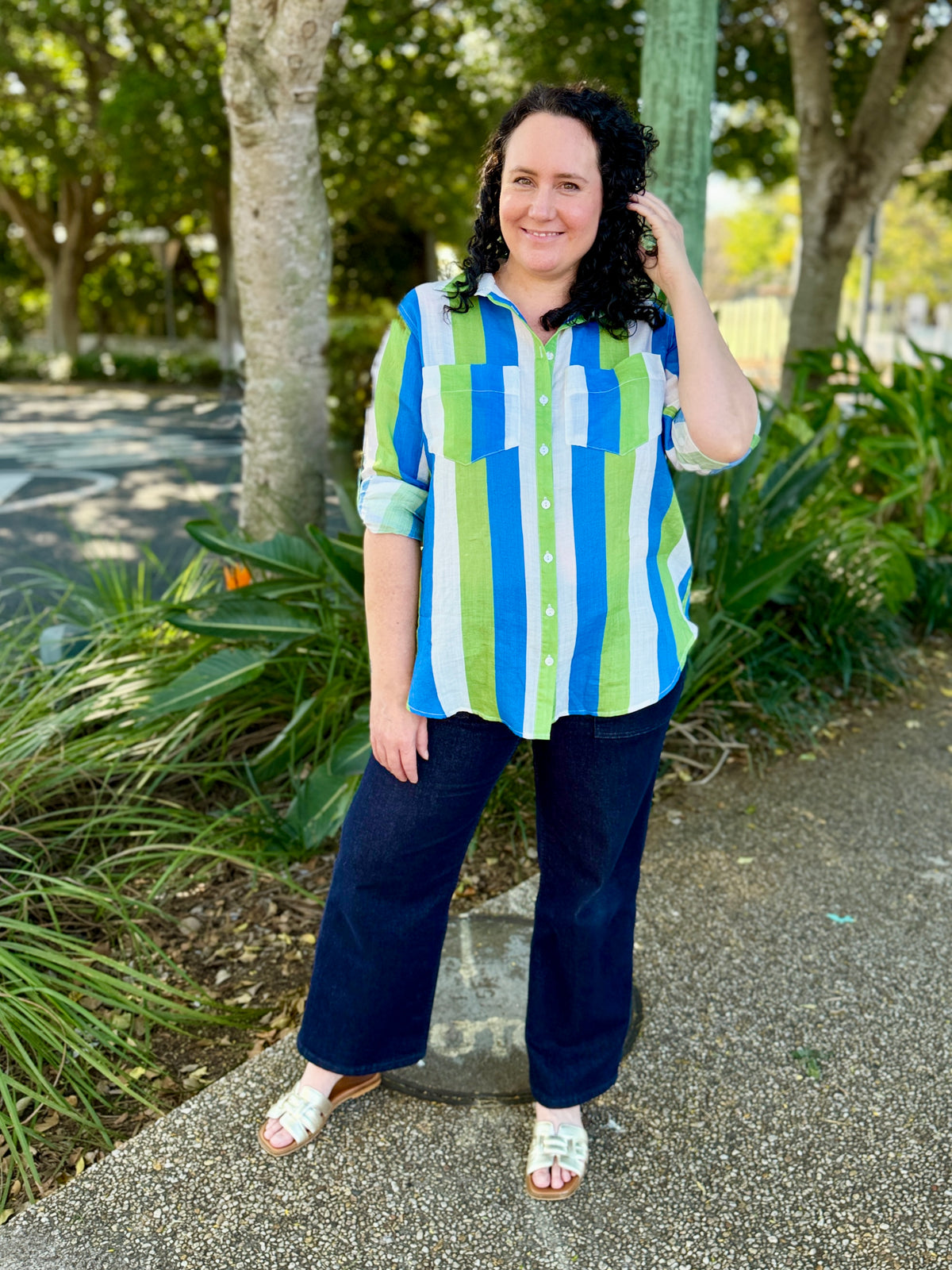 Raven Shirt – Blue/Green/White