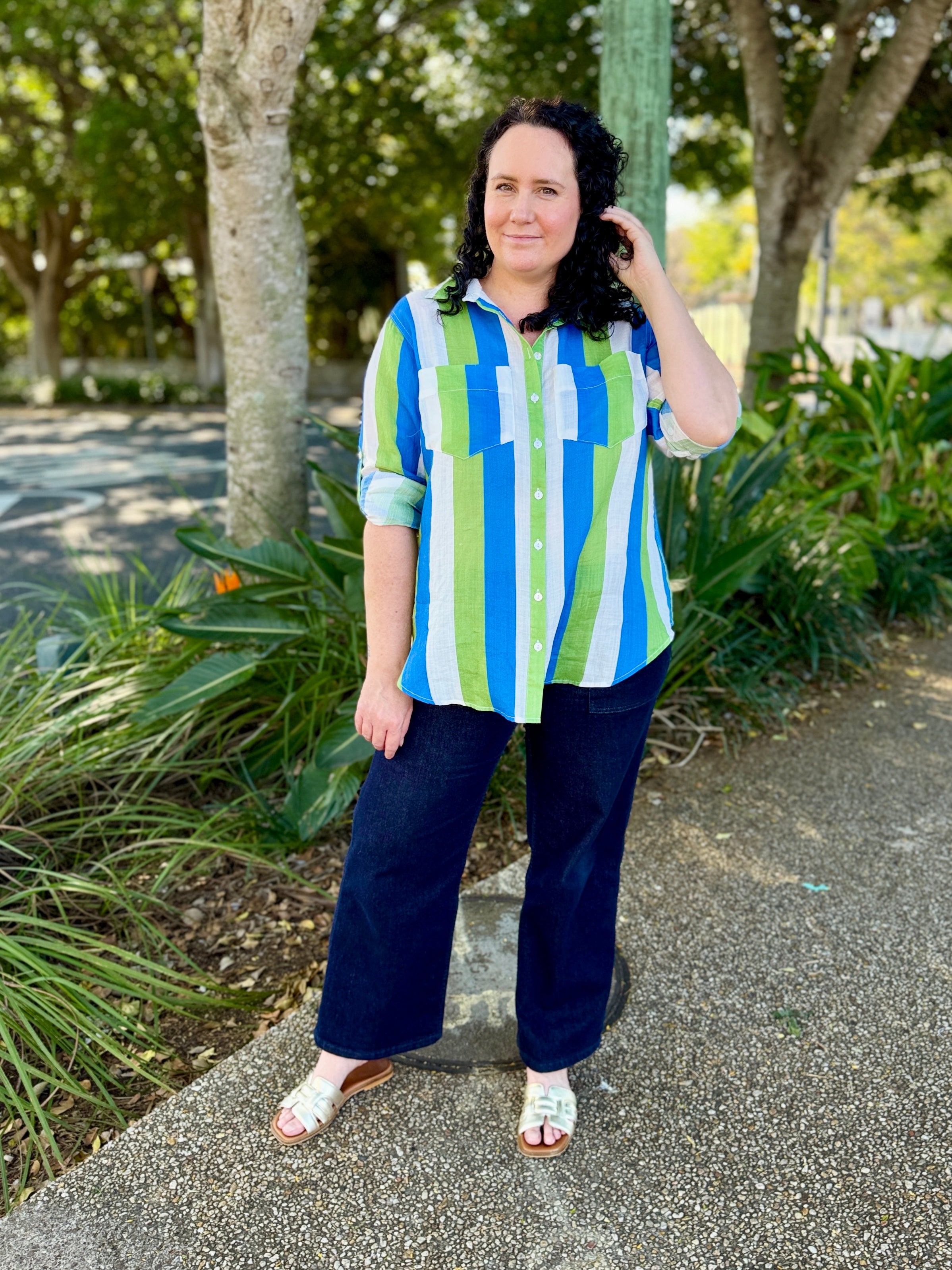Raven Shirt – Blue/Green/White