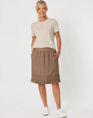 Ruffle Hem Skirt - Mocha