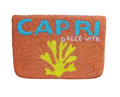 Capri Beach Beaded Clutch