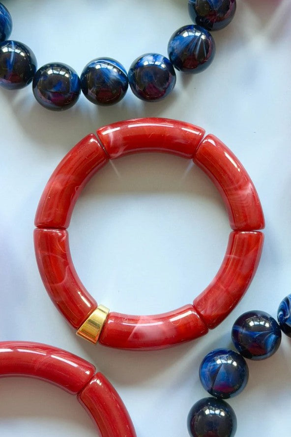 Tube Bracelet – Ruby Red