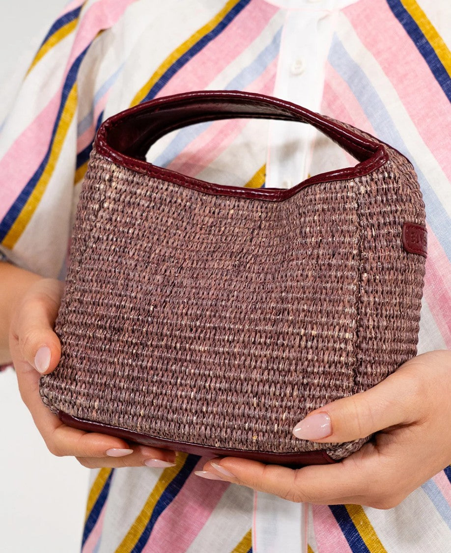 Linton Weave Crossbody - Burgundy/Coco
