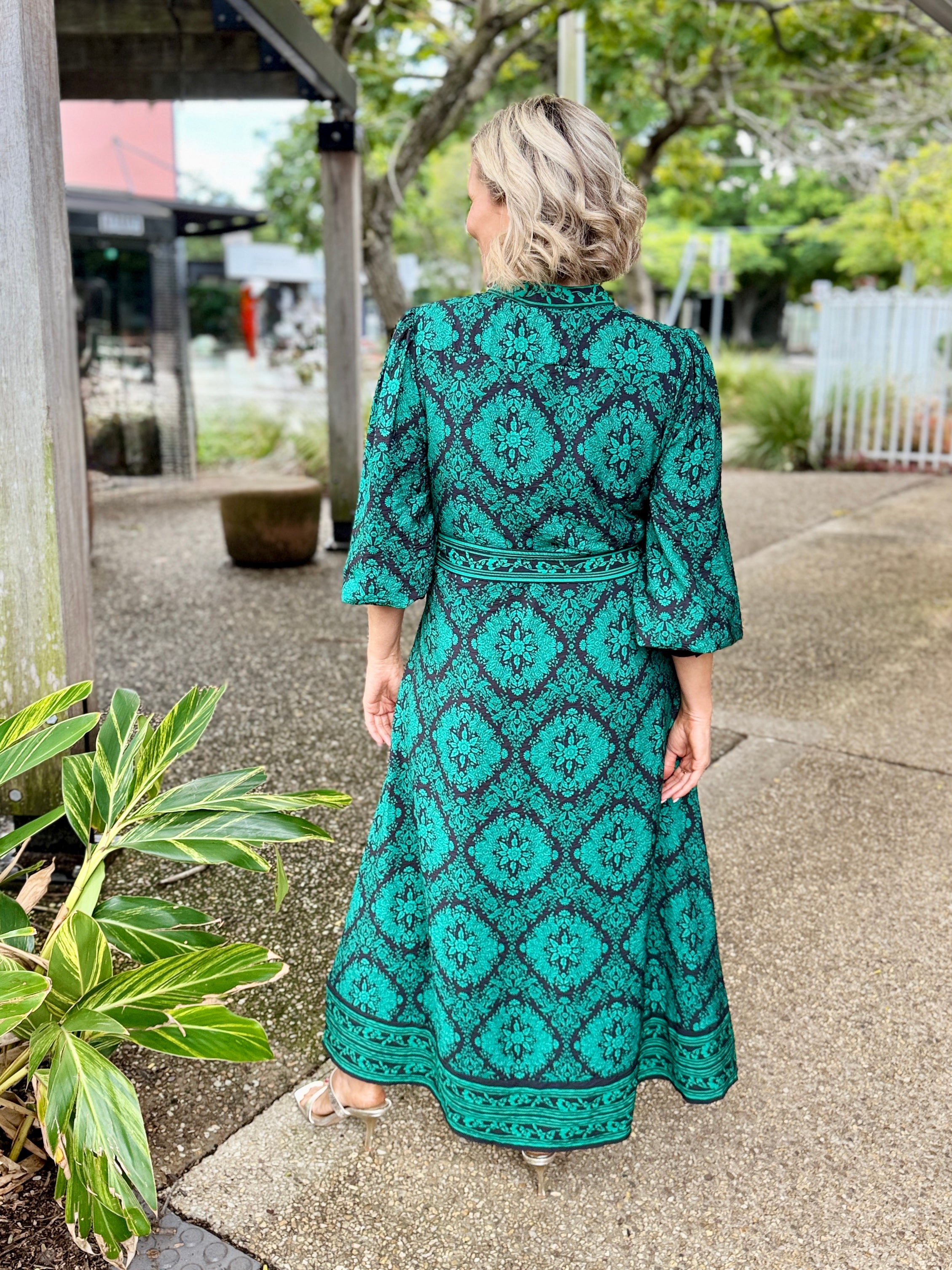Tamera Midi Dress - Emerald Tile