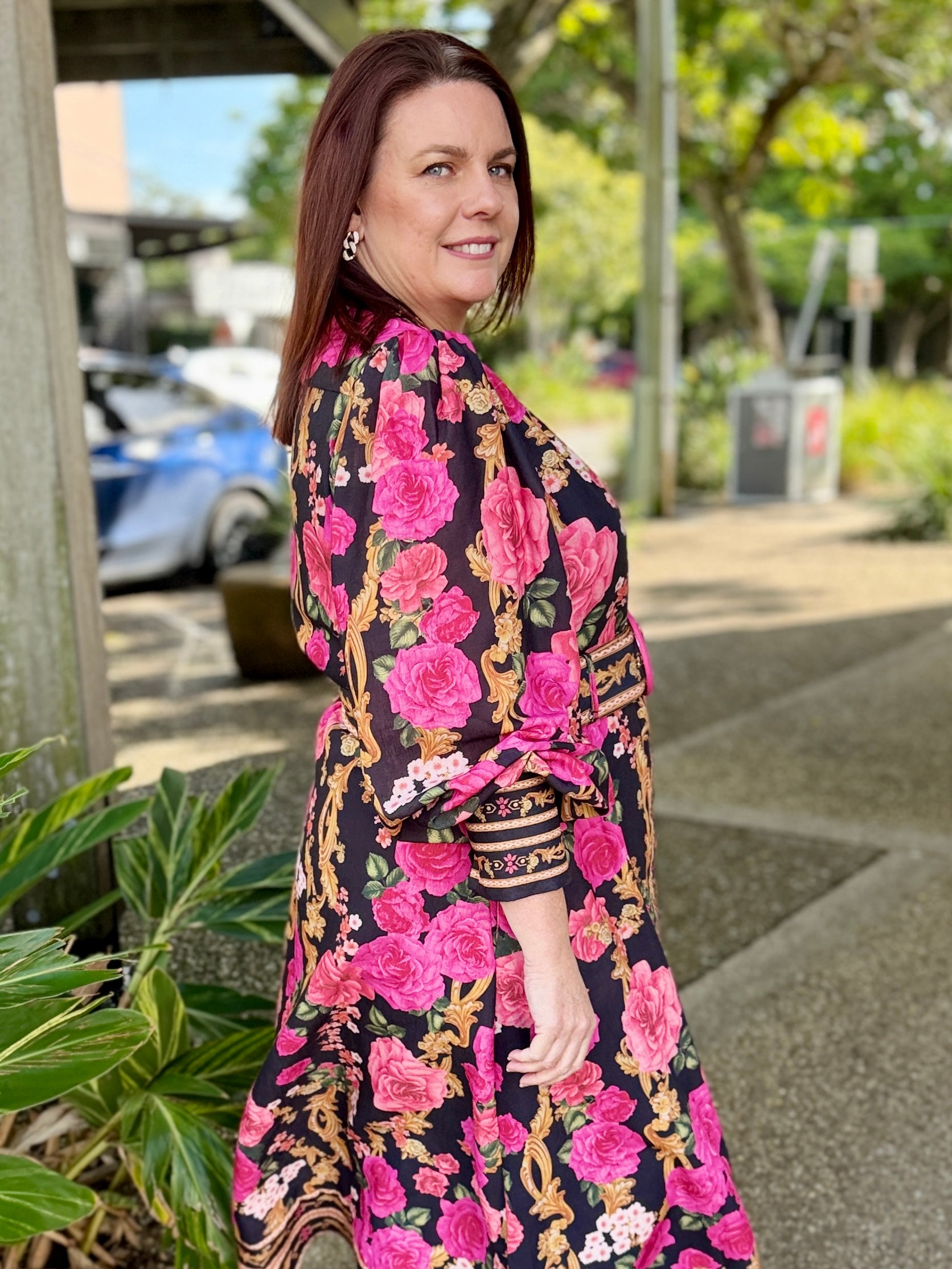 Tamera Midi Dress - Rose
