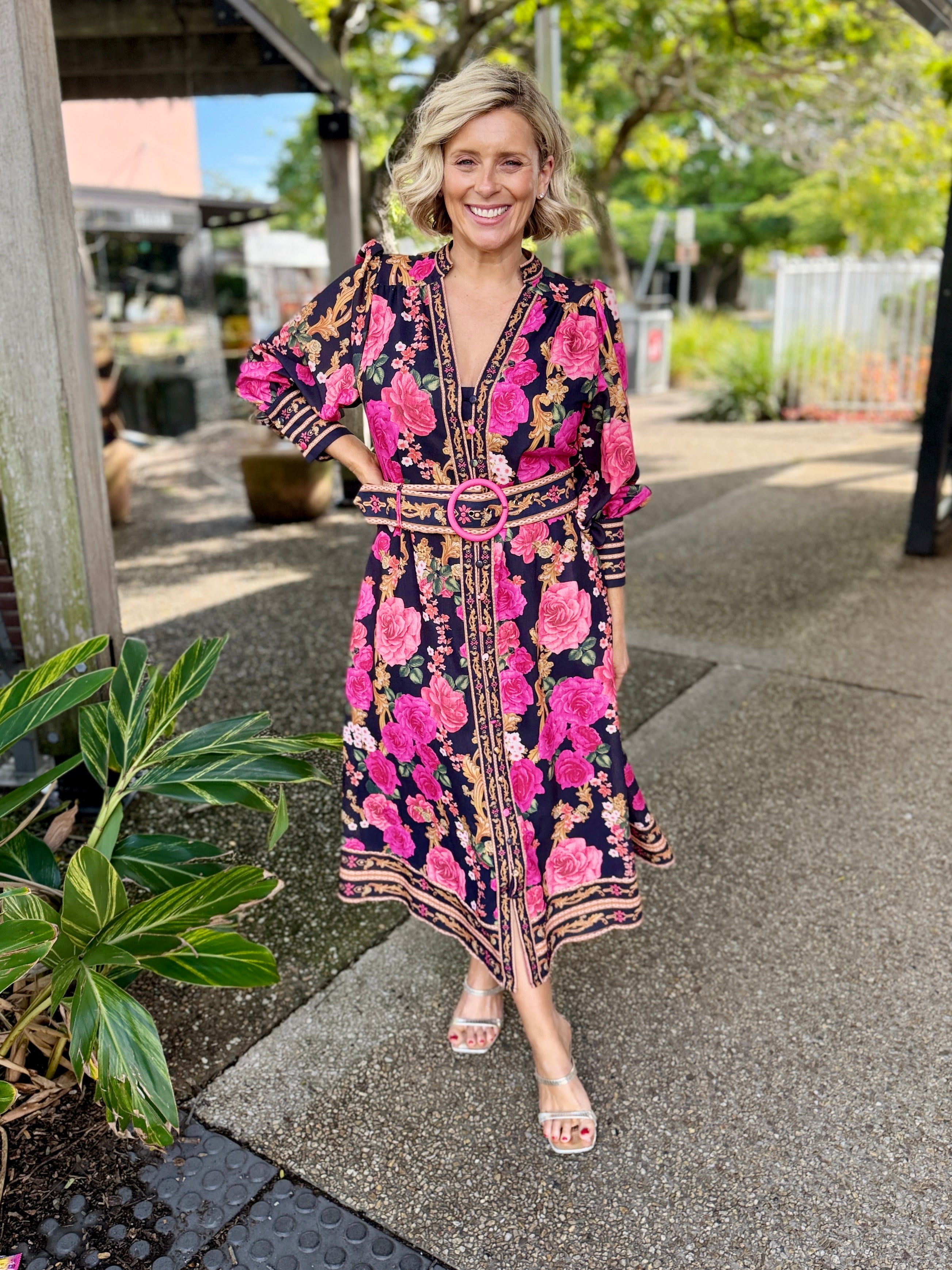 Tamera Midi Dress - Rose
