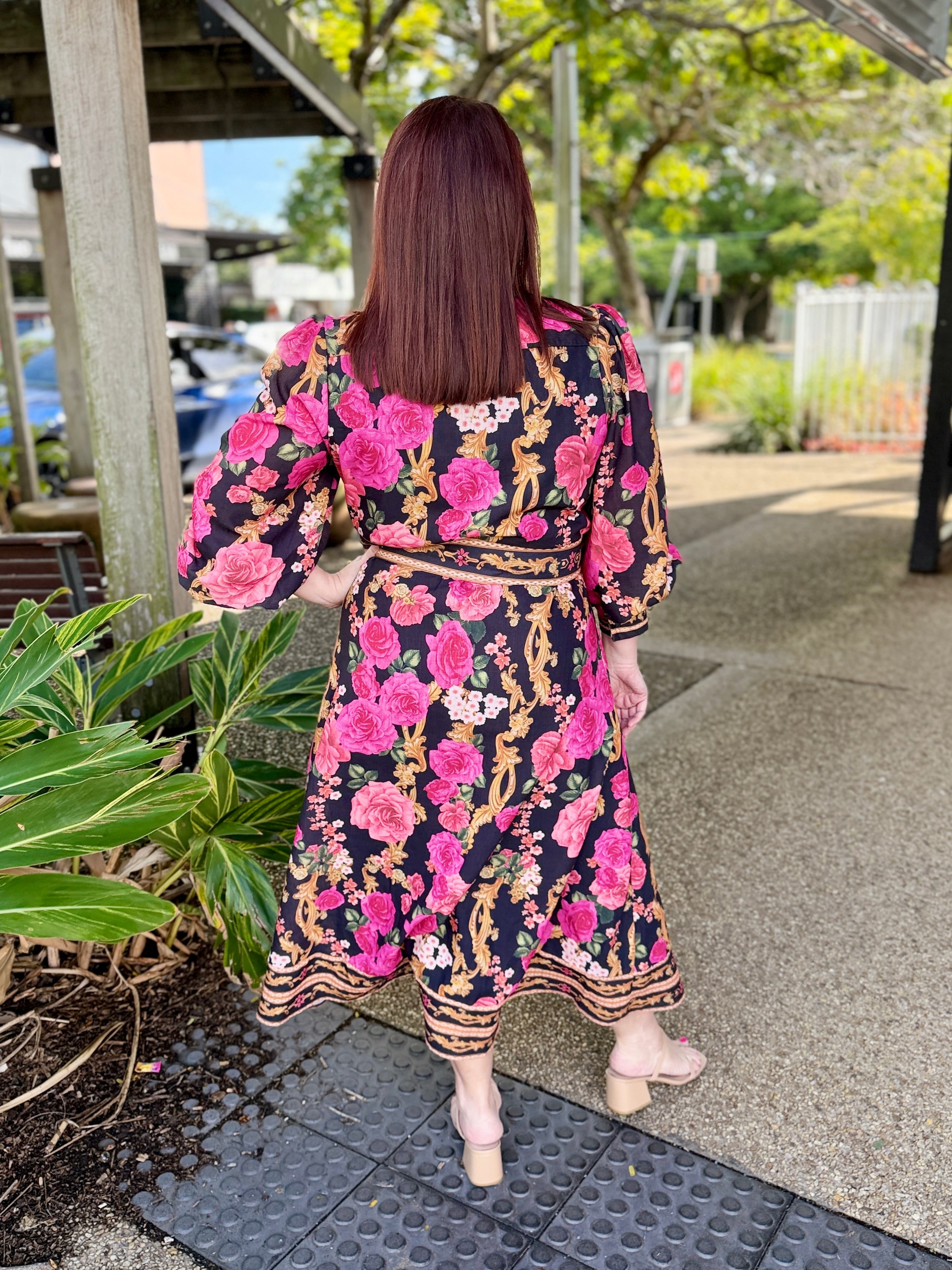 Tamera Midi Dress - Rose