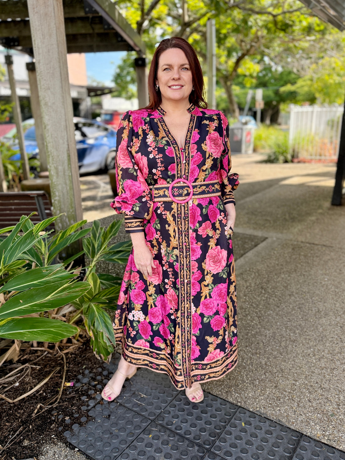 Tamera Midi Dress - Rose