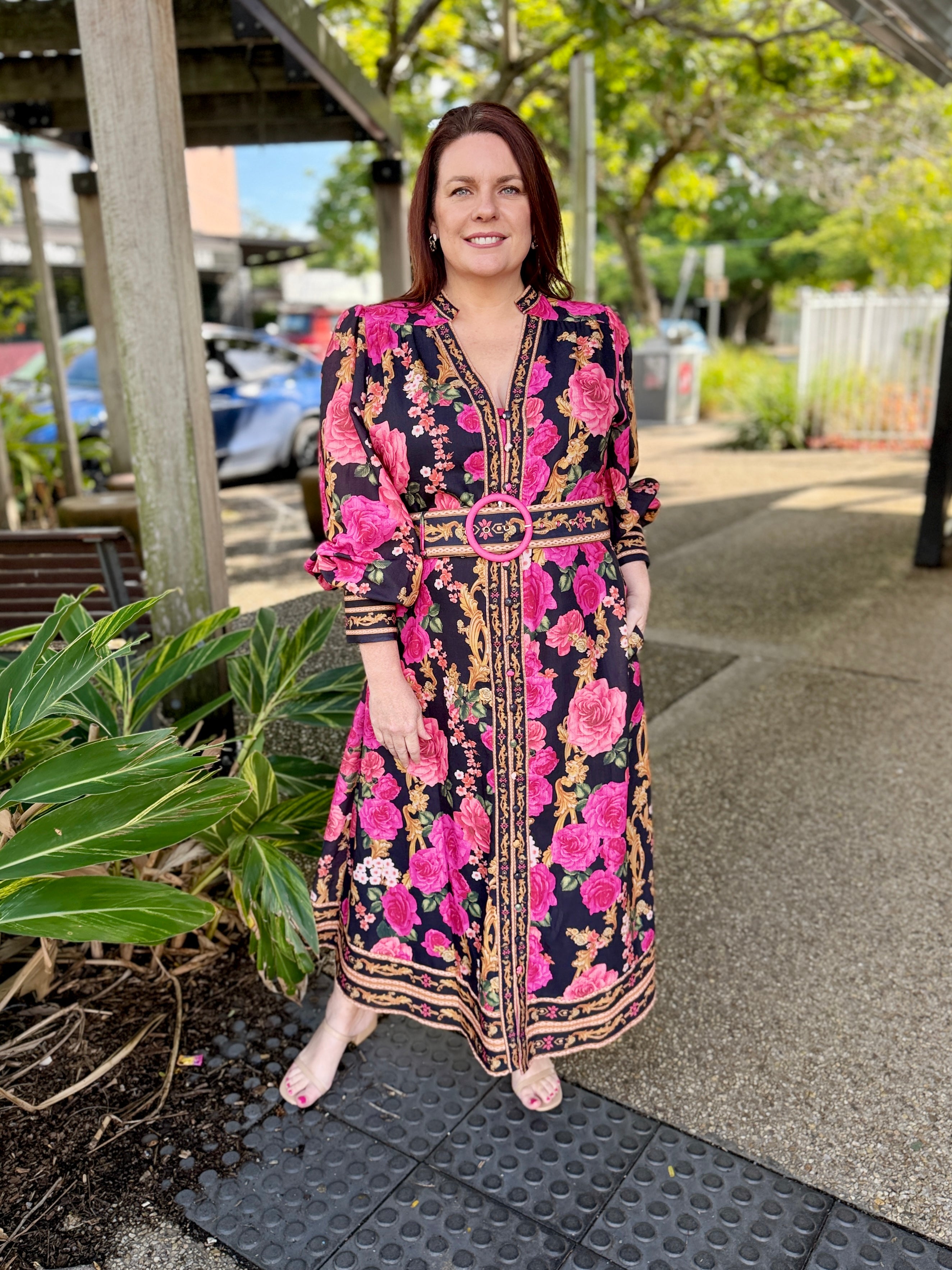 Tamera Midi Dress - Rose
