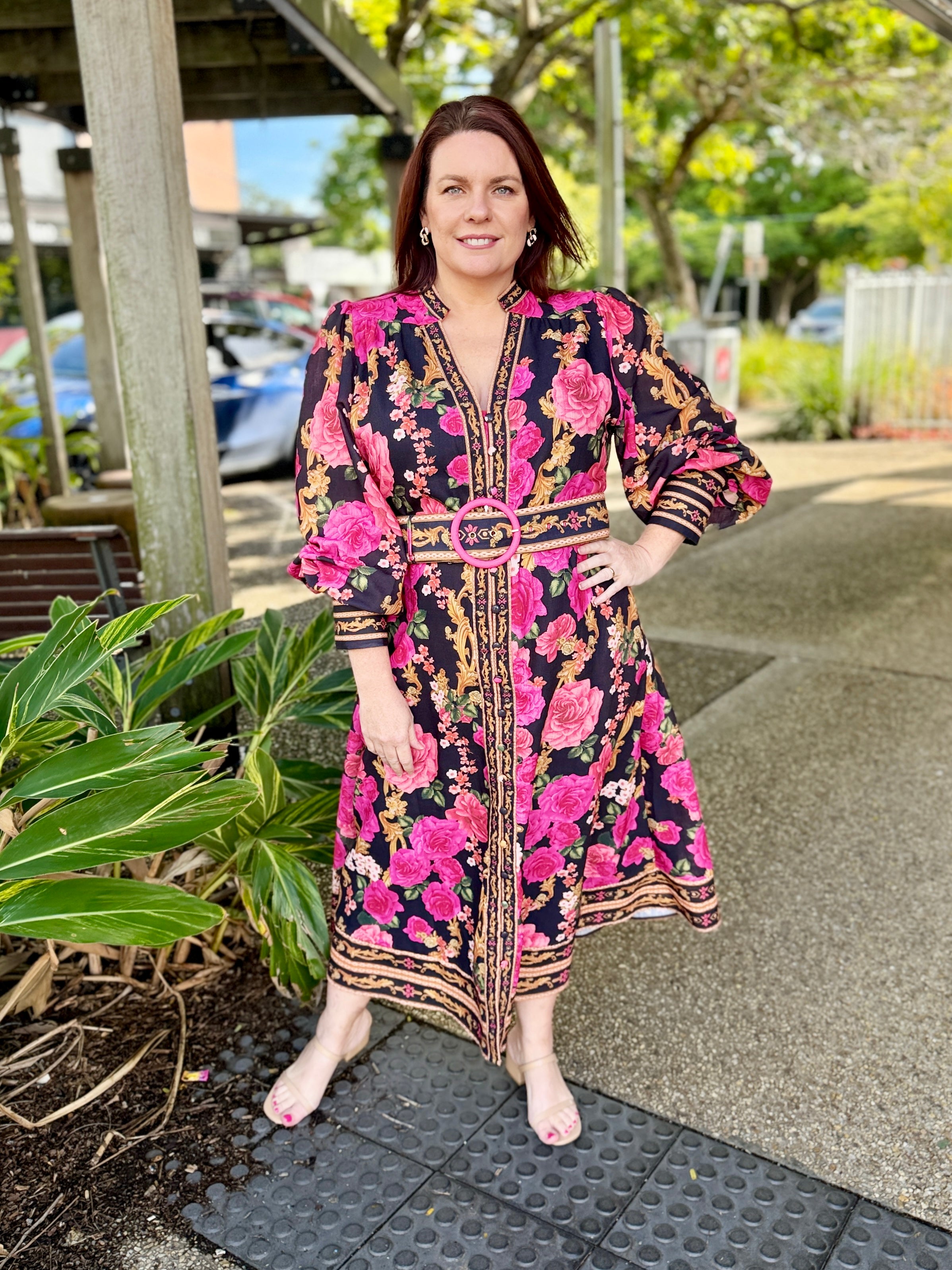Tamera Midi Dress - Rose