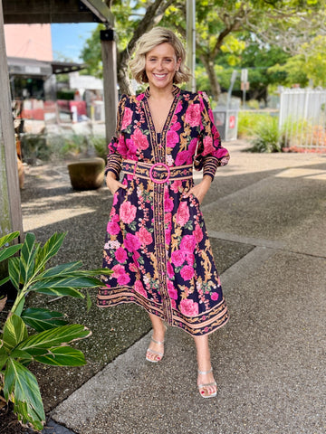Tamera Midi Dress - Rose