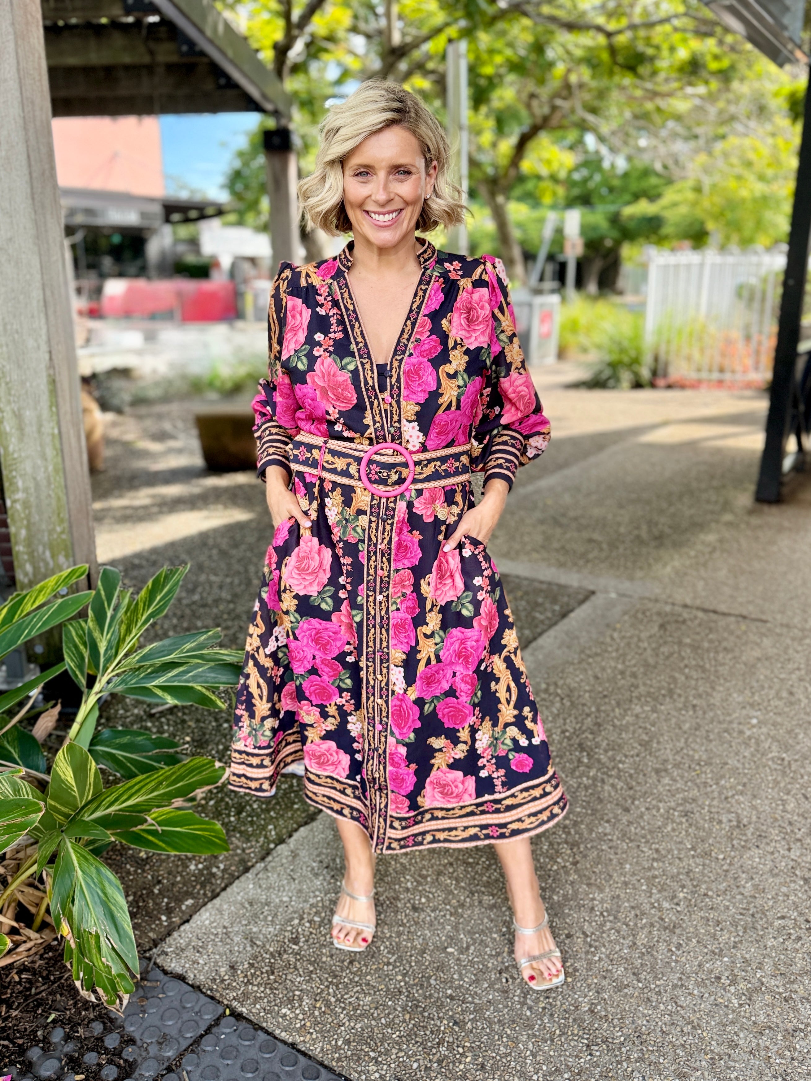 Tamera Midi Dress - Rose