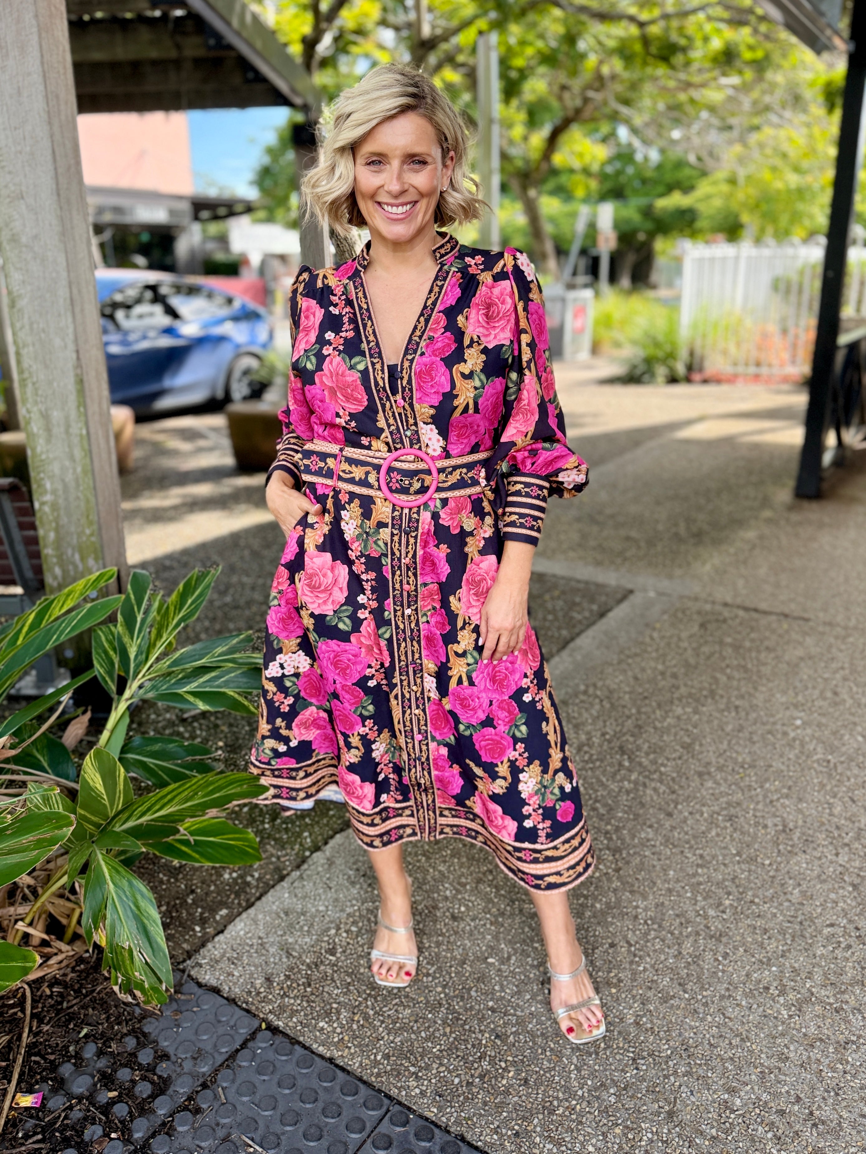 Tamera Midi Dress - Rose