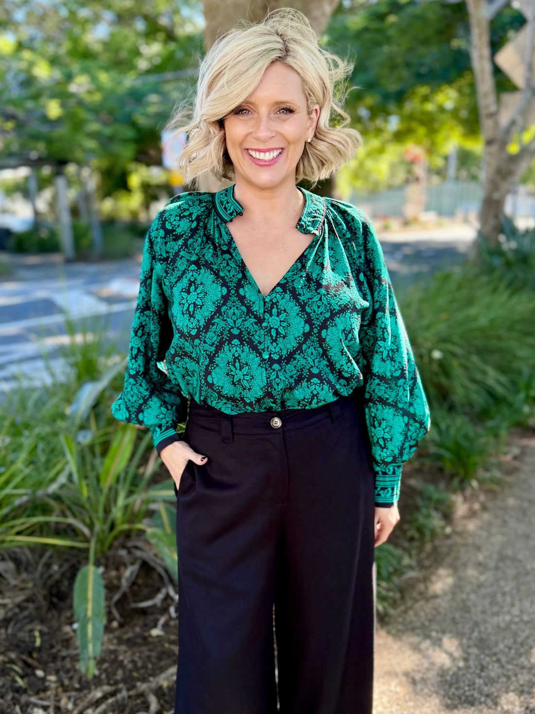 Tamera Shirt - Emerald Tile