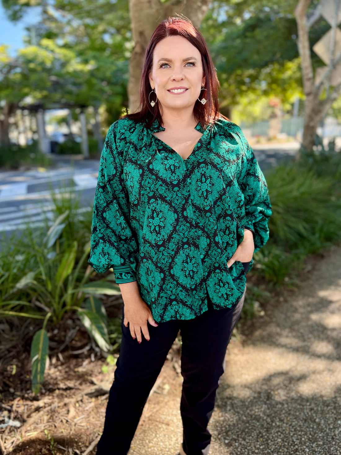 Tamera Shirt - Emerald Tile