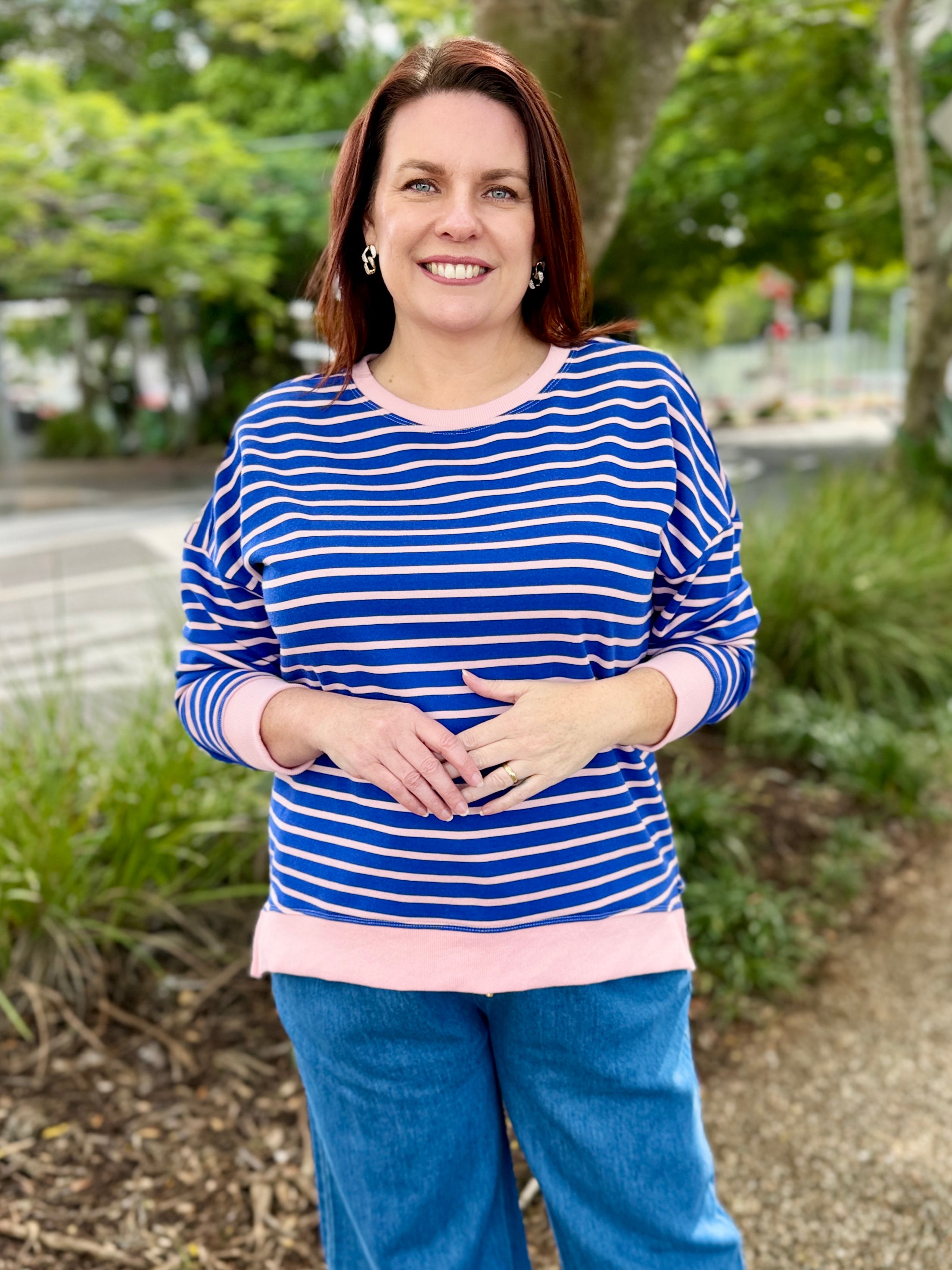 Tide Sweatshirt - Blue/Pink Stripe