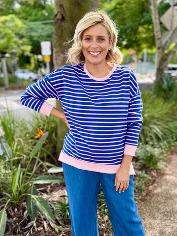 Tide Sweatshirt - Blue/Pink Stripe