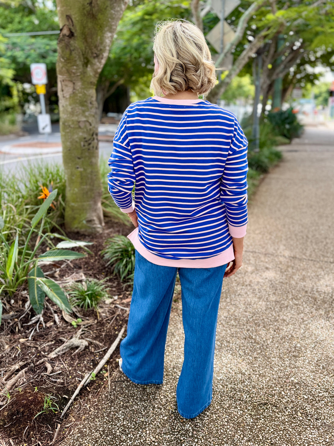 Tide Sweatshirt - Blue/Pink Stripe