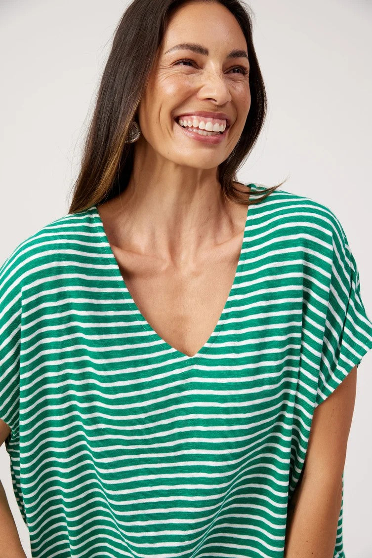 Tropea Stripe Tee - Green