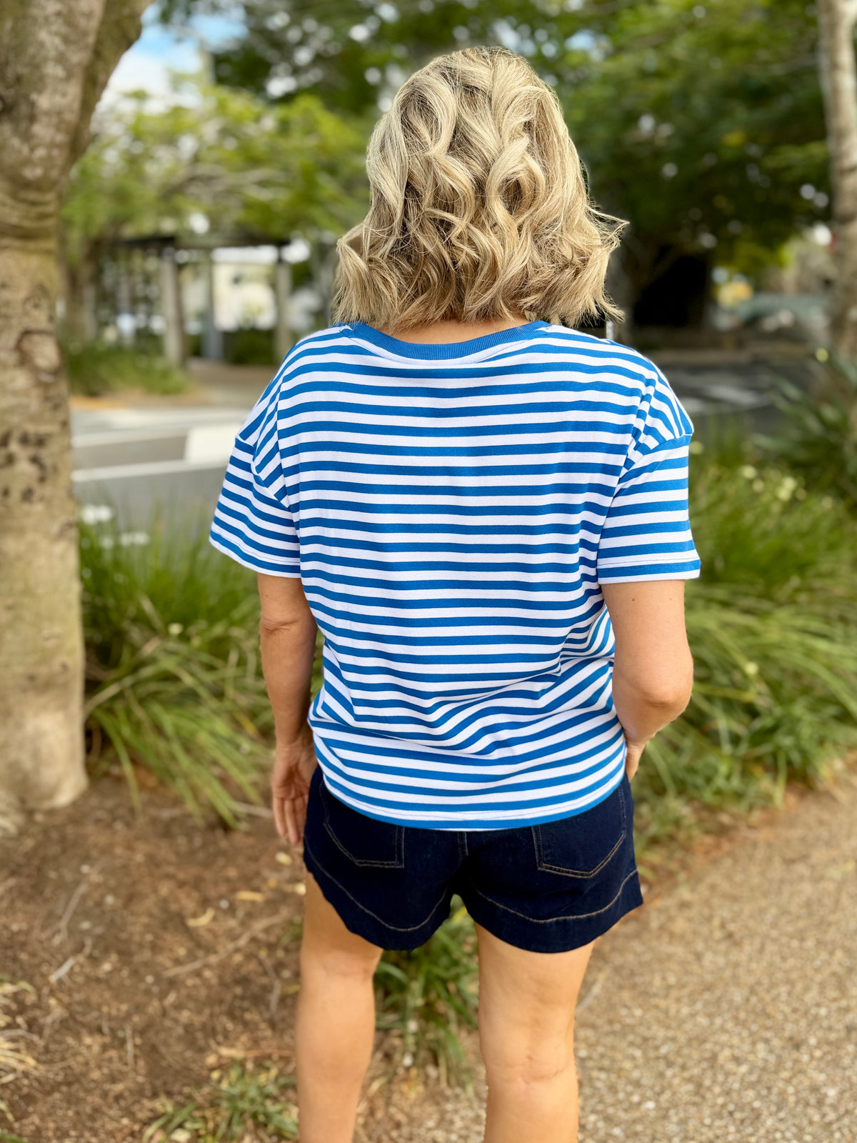 Wynona Tee – Blue Stripe