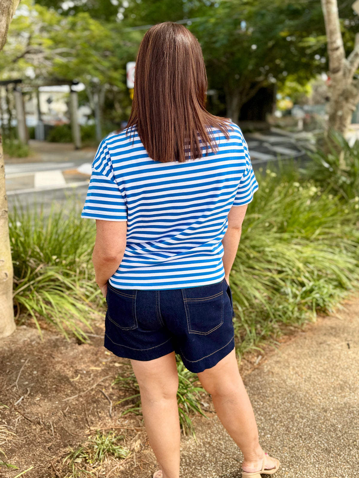 Wynona Tee – Blue Stripe