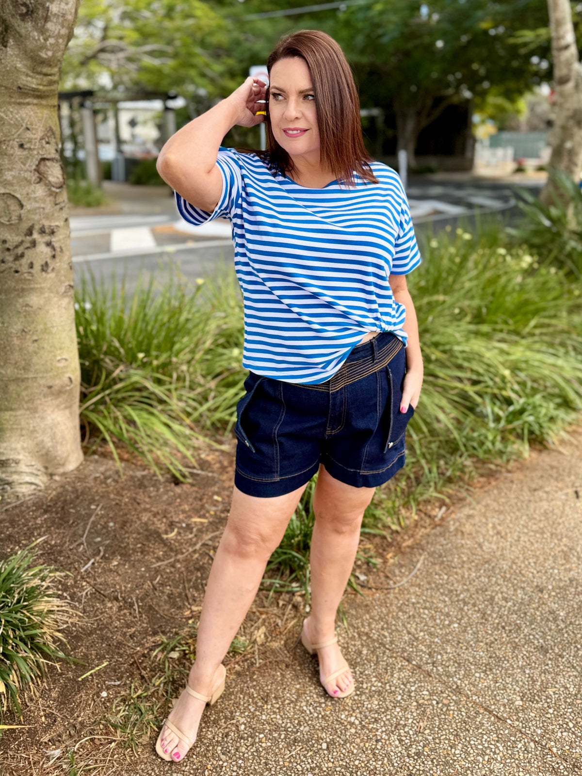 Wynona Tee – Blue Stripe