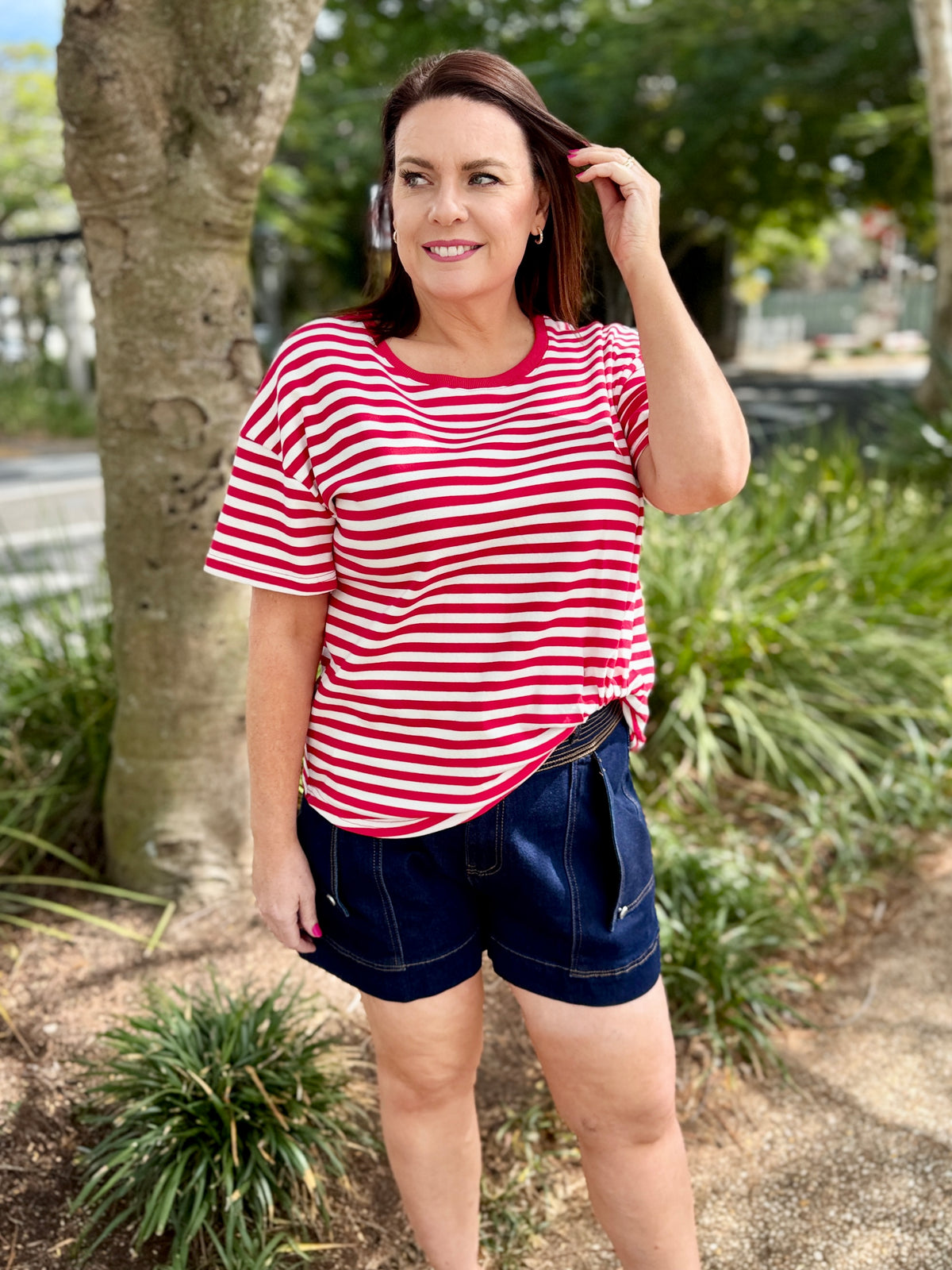 Wynona Tee – Red Stripe